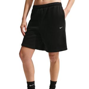 Nike Women's Studio Fleece Medium Weight Oversized High-Rise Shorts - Black/Off-White - BLACK/OFF-WHITE