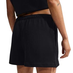 Nike Women's Studio Fleece Lightweight Mid-Rise Shorts - Black/Off-White - BLACK/OFF-WHITE