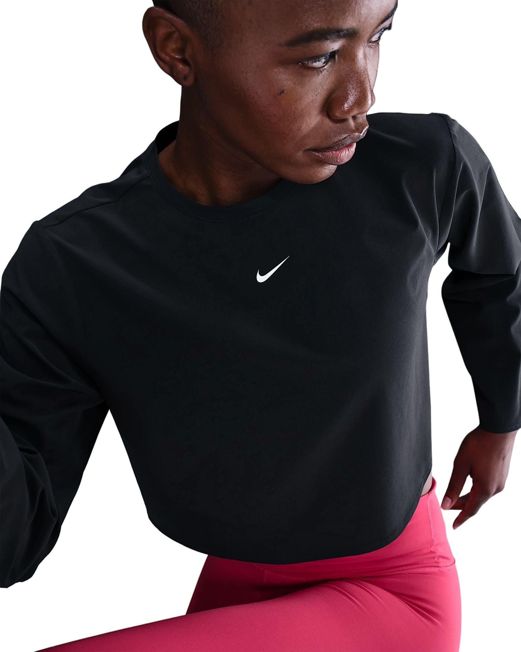 Nike Women's One Repel Woven T-Shirt -Black - BLACK Thumbnail View 3