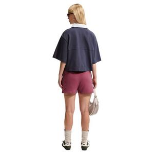 Nike Women's Studio Fleece Lightweight Mid-Rise Shorts - Dark Pink - DARK PINK