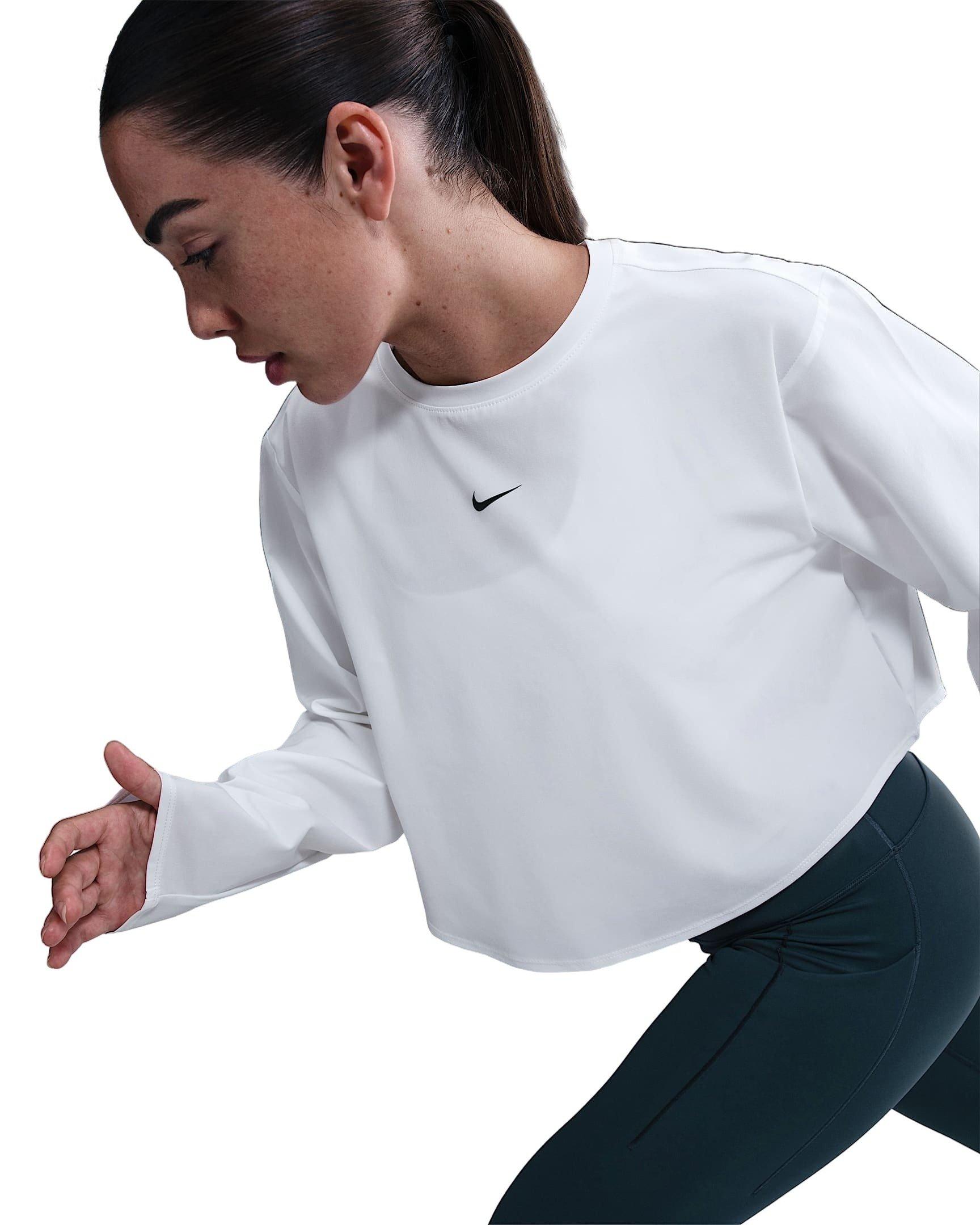 Nike Women's One Repel Woven T-Shirt - White - WHITE Thumbnail View 3