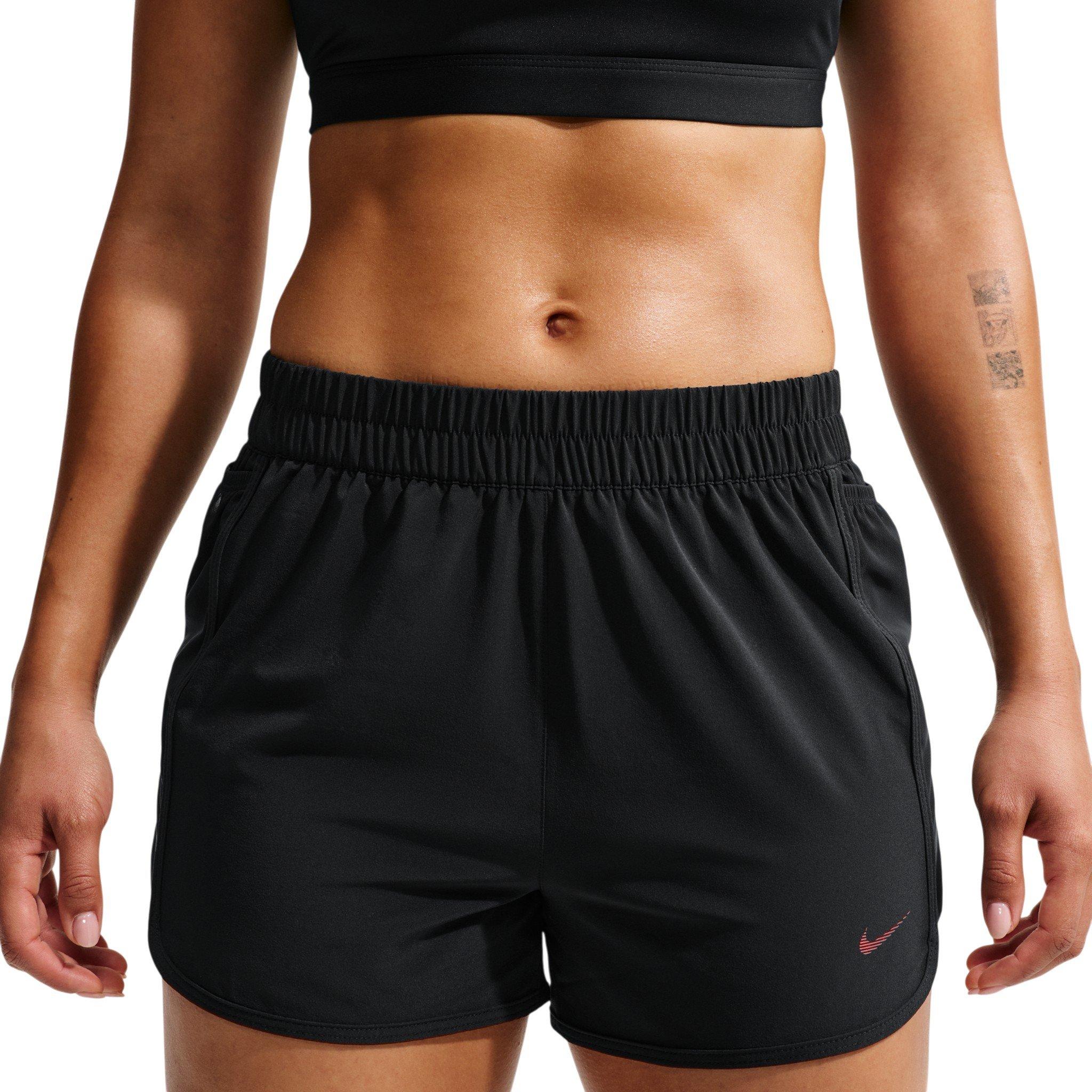 Nike Women's One Dri-FIT Shorts - Black/Red - BLACK/RED Thumbnail View 3