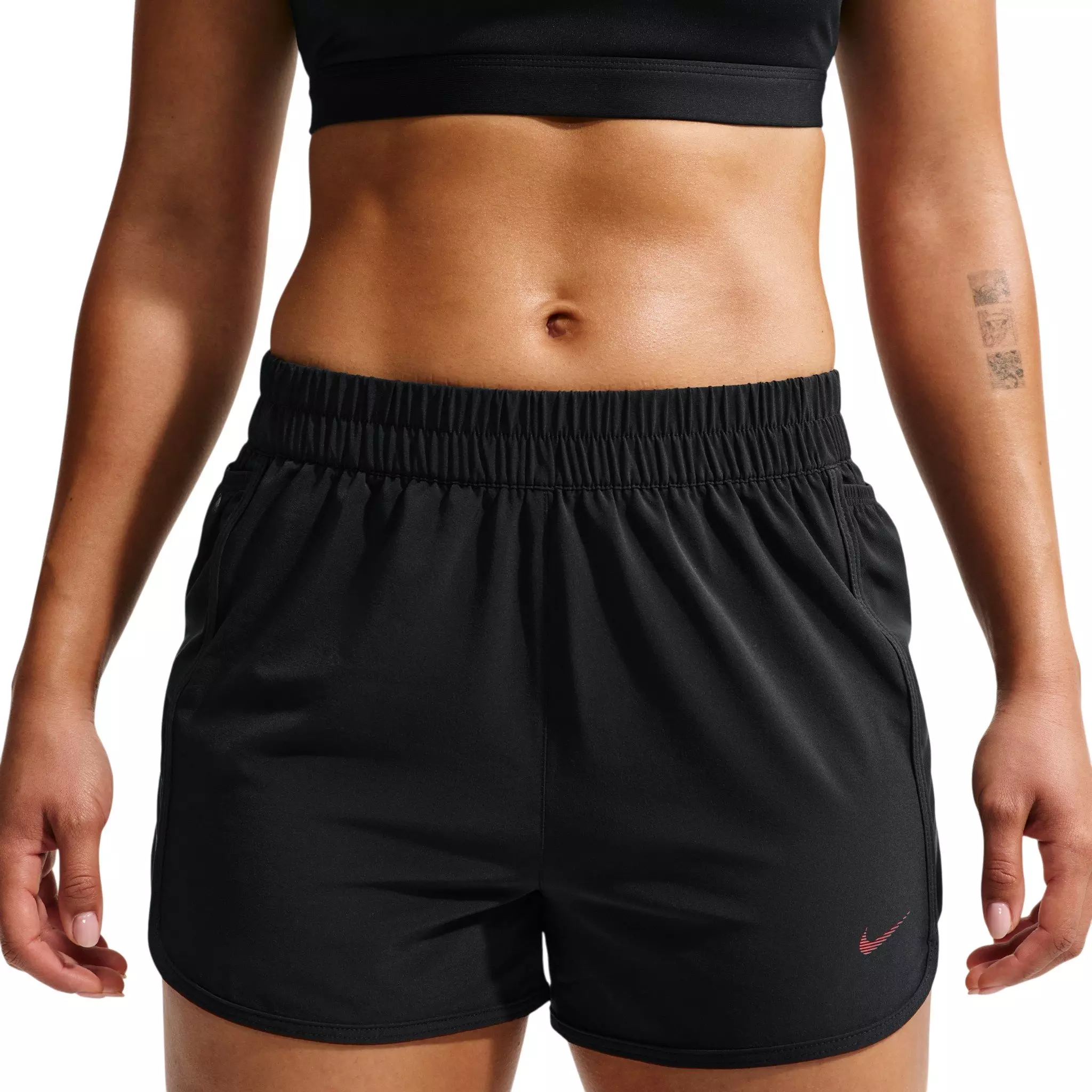 Nike Women's One Dri-FIT Shorts - Black/Red - BLACK/RED