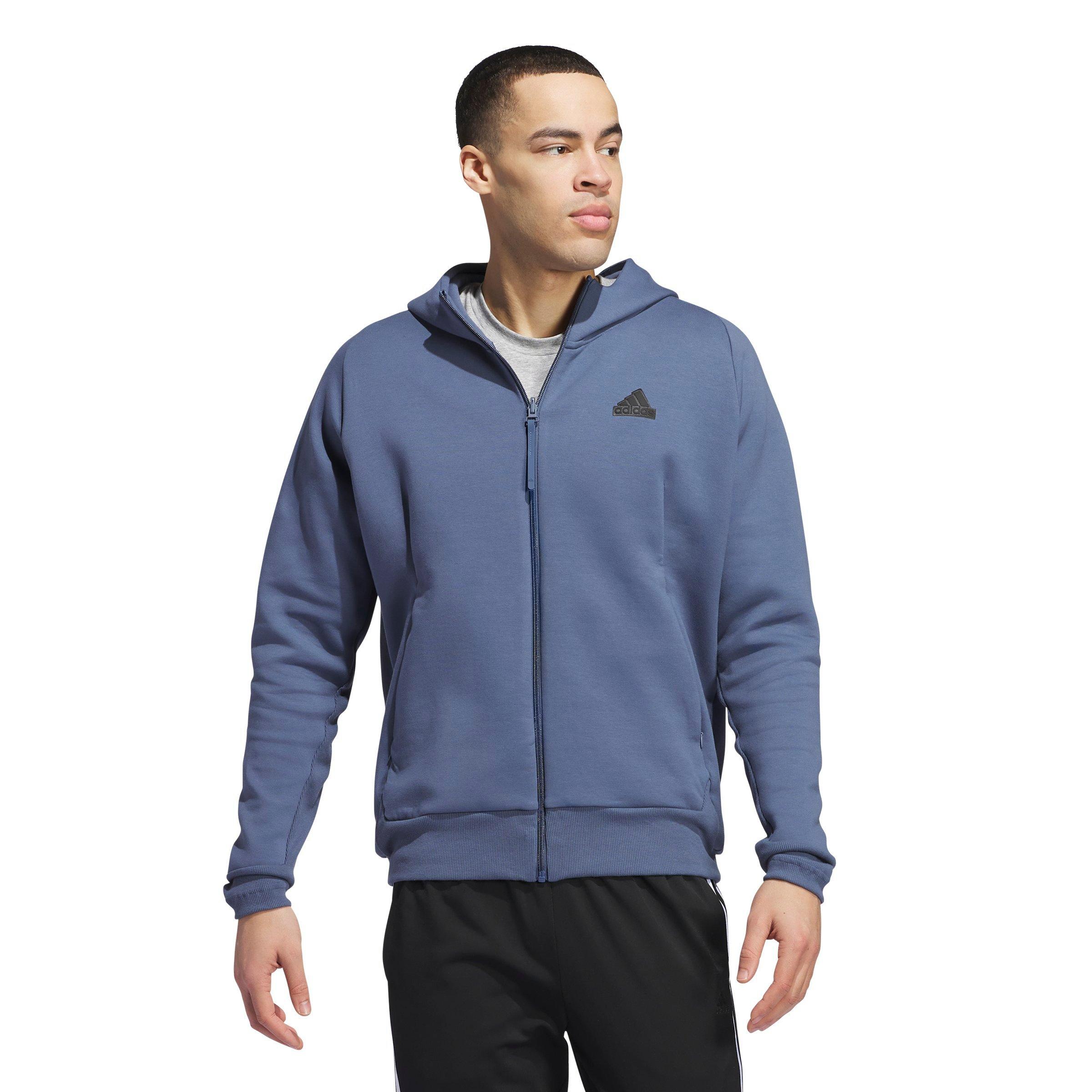 adidas Men's Z.N.E. Premium Full-Zip Hooded Track Top - Blue - BLUE Thumbnail View 6