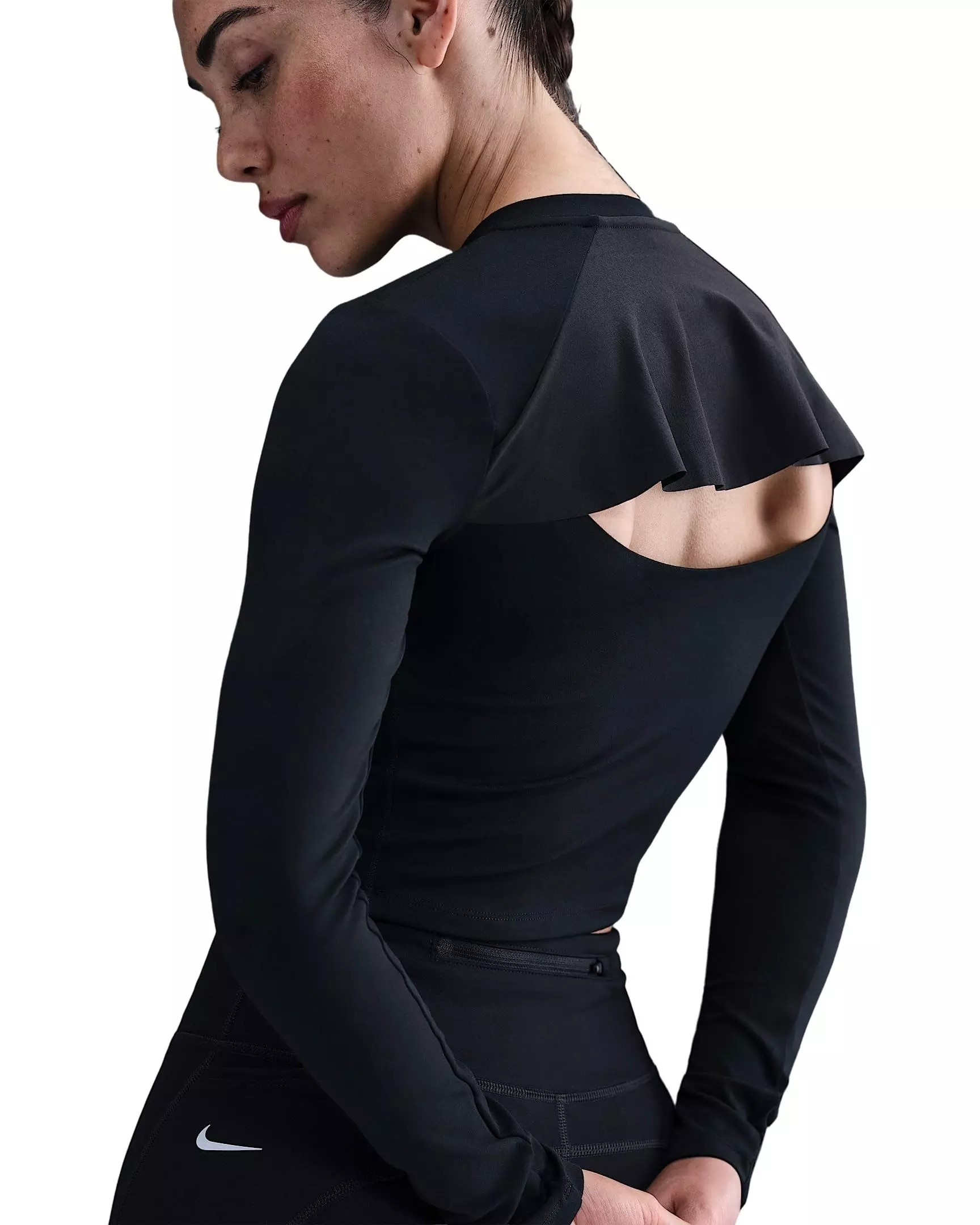 Nike Women's One Dri-FIT 1/2-Zip Mid Layer - Black - BLACK