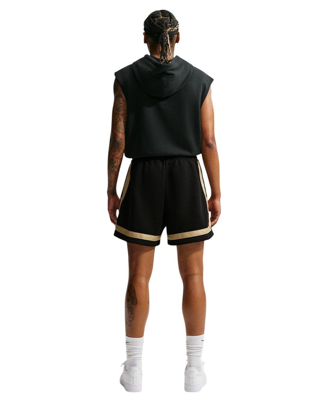 Nike Women's Crossover 5" Fleece Basketball Shorts - Black/Gold - BLACK/GOLD Thumbnail View 2