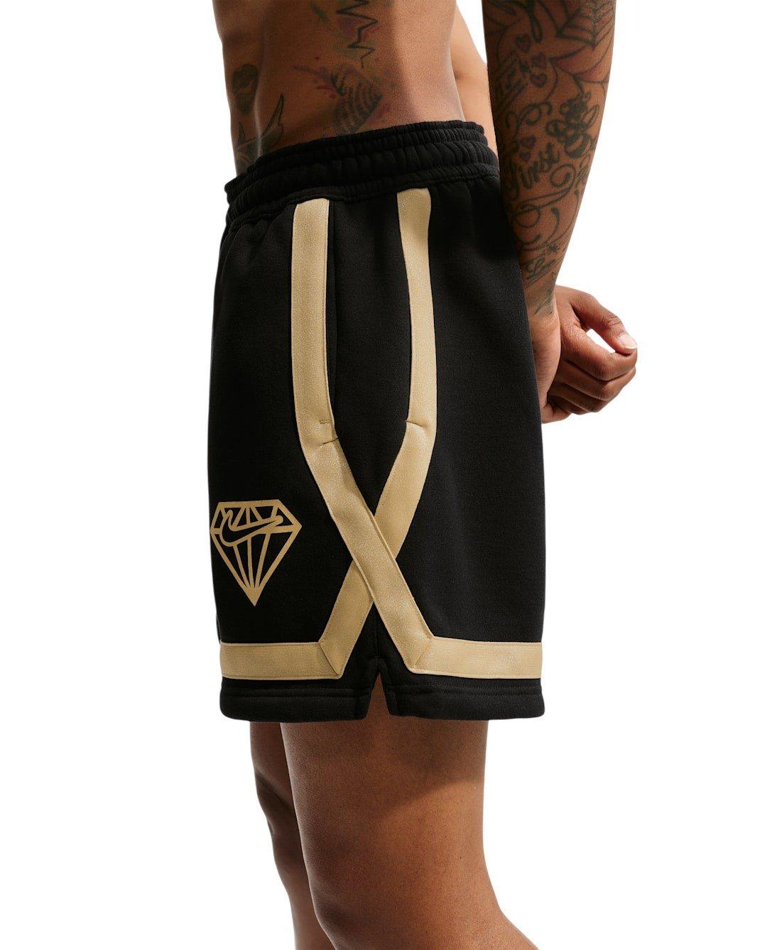 Nike Women's Crossover 5" Fleece Basketball Shorts - Black/Gold - BLACK/GOLD Thumbnail View 4