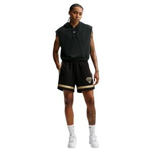 Nike Women's Crossover 5" Fleece Basketball Shorts - Black/Gold