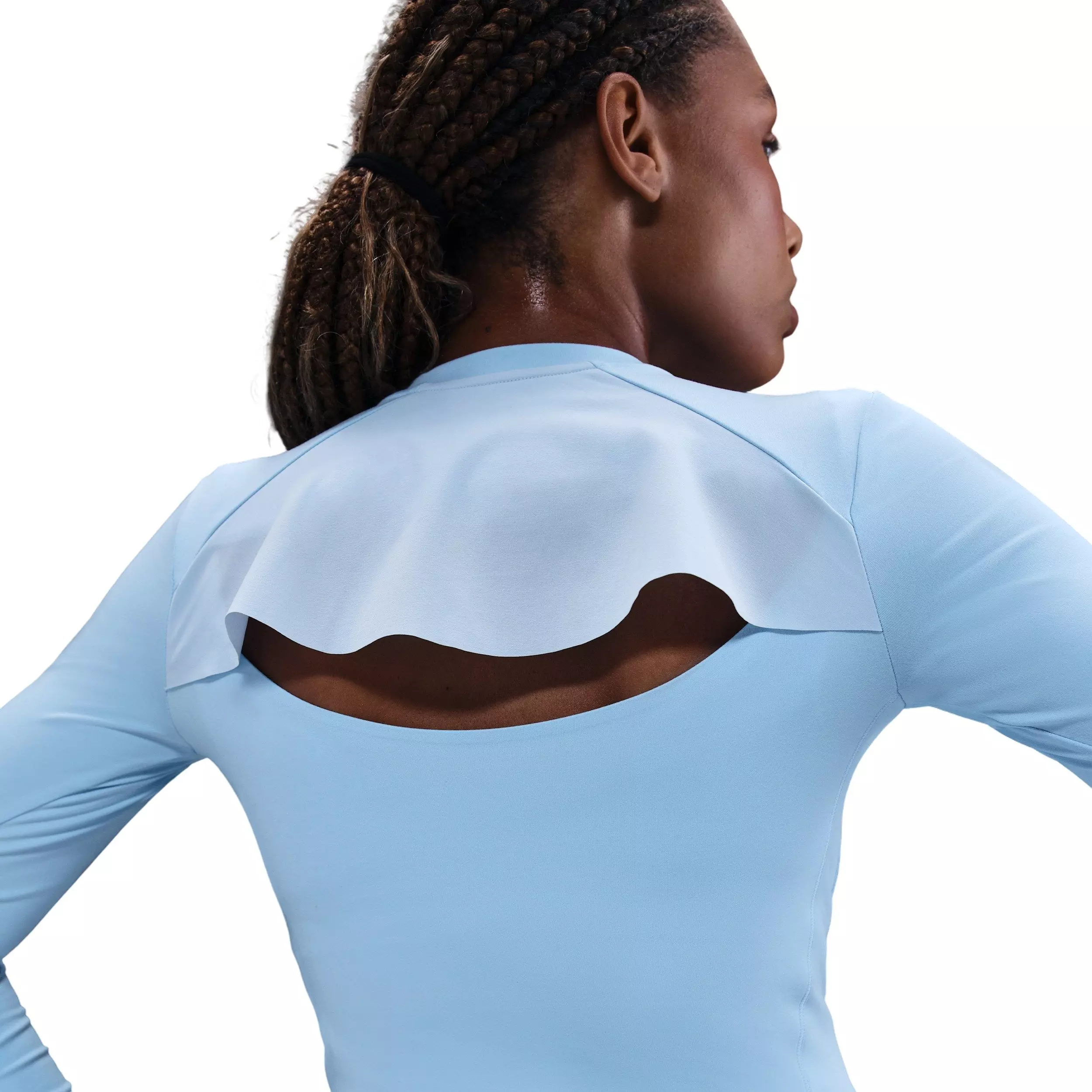 Nike Women's One Dri-FIT 1/2-Zip Mid Layer -Lt Blue - LT BLUE