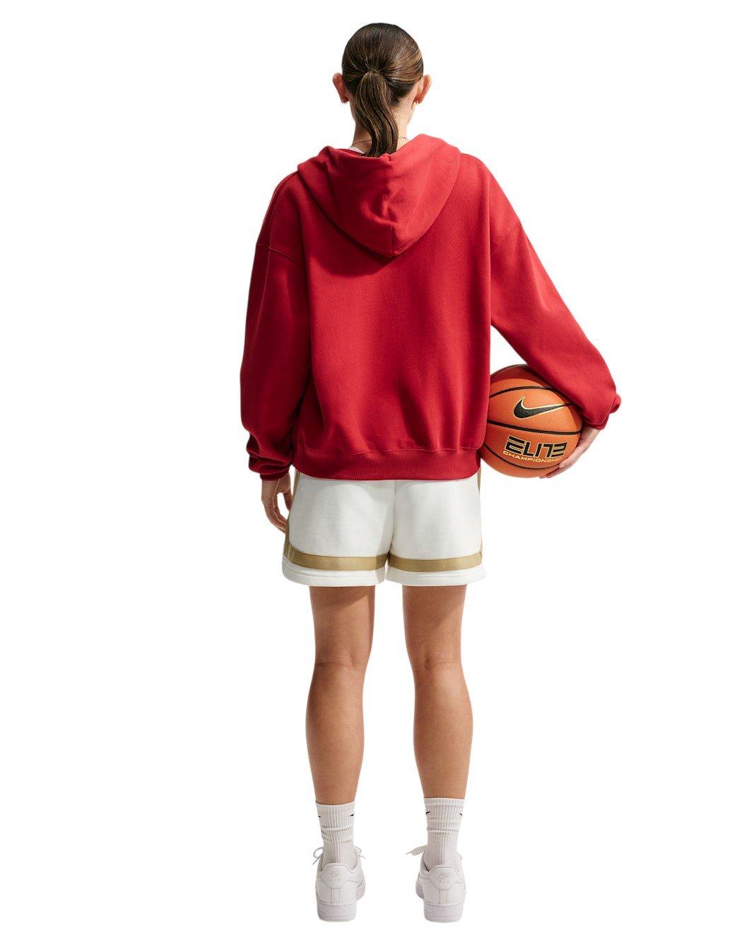 Nike Women's Crossover 5" Fleece Basketball Shorts - White/Gold - WHITE/GOLD