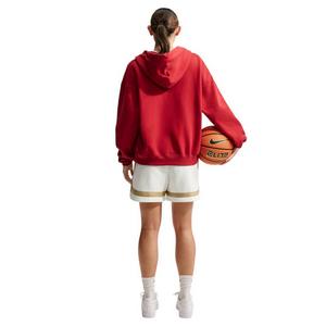 Nike Women's Crossover 5" Fleece Basketball Shorts - White/Gold - WHITE/GOLD