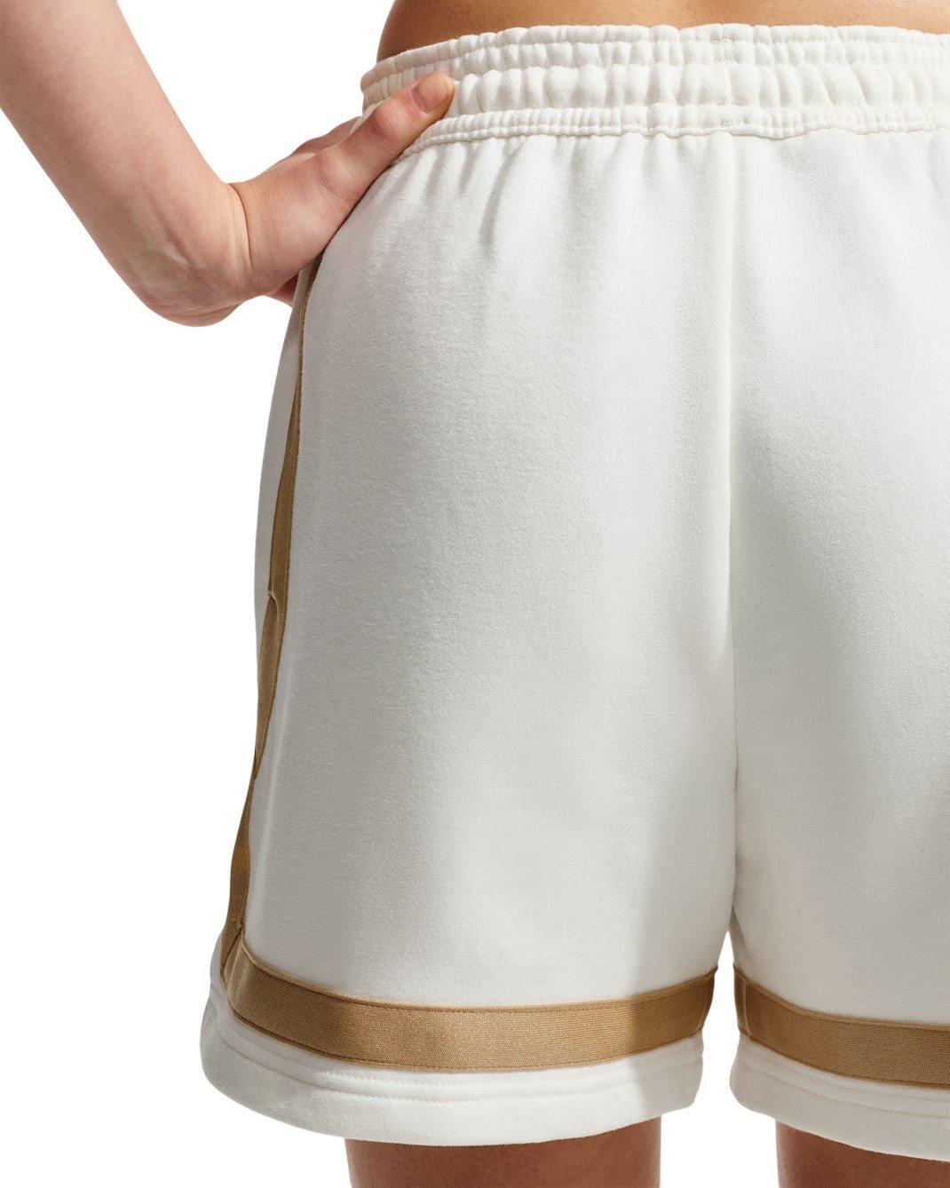 Nike Women's Crossover 5" Fleece Basketball Shorts - White/Gold - WHITE/GOLD