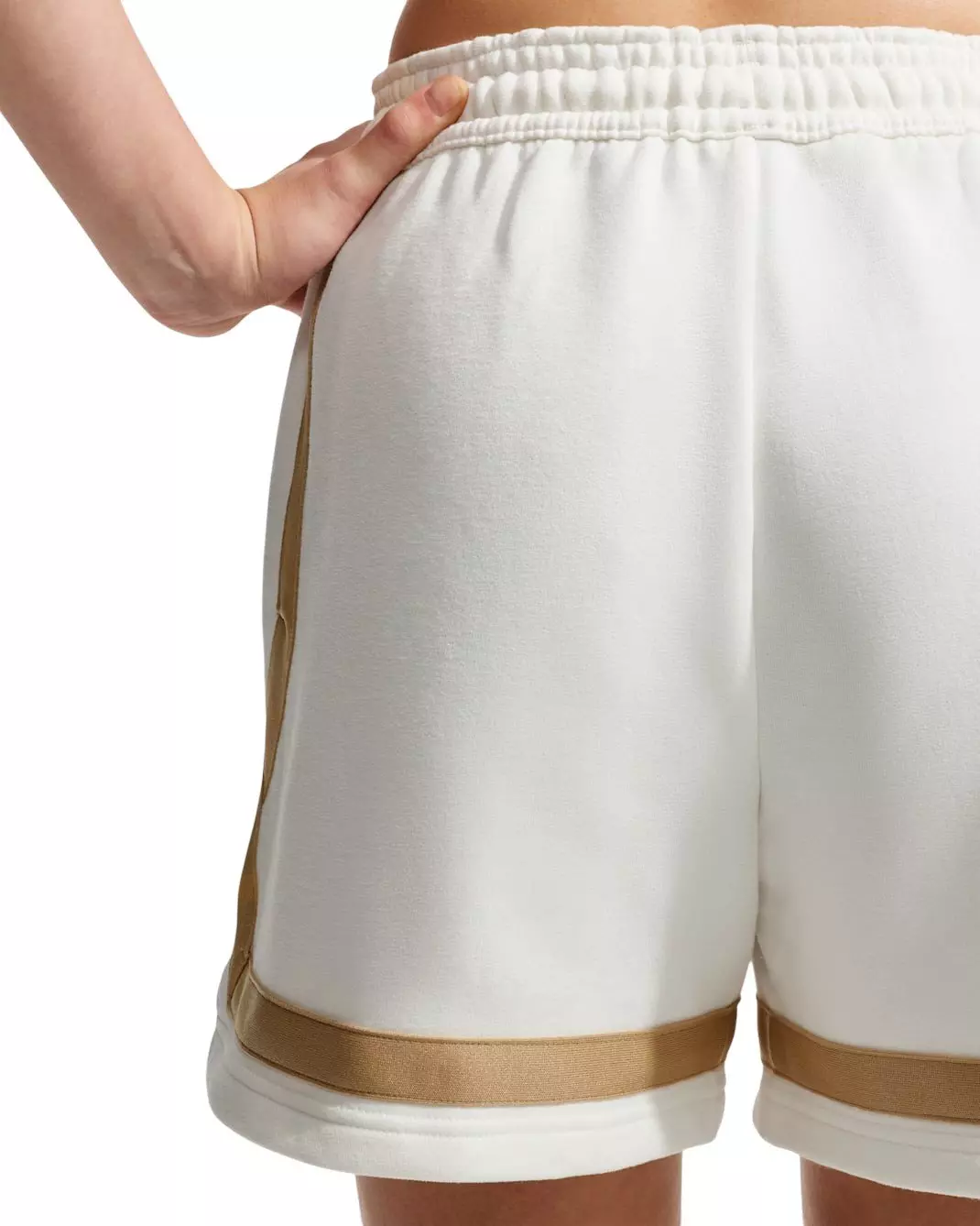 Nike Women's Crossover 5" Fleece Basketball Shorts - White/Gold - WHITE/GOLD