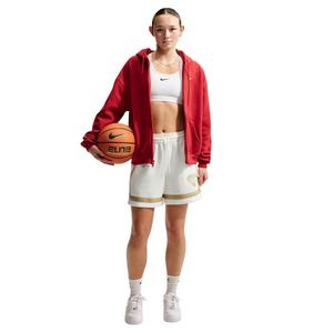 Nike Women's Crossover 5" Fleece Basketball Shorts - White/Gold - WHITE/GOLD