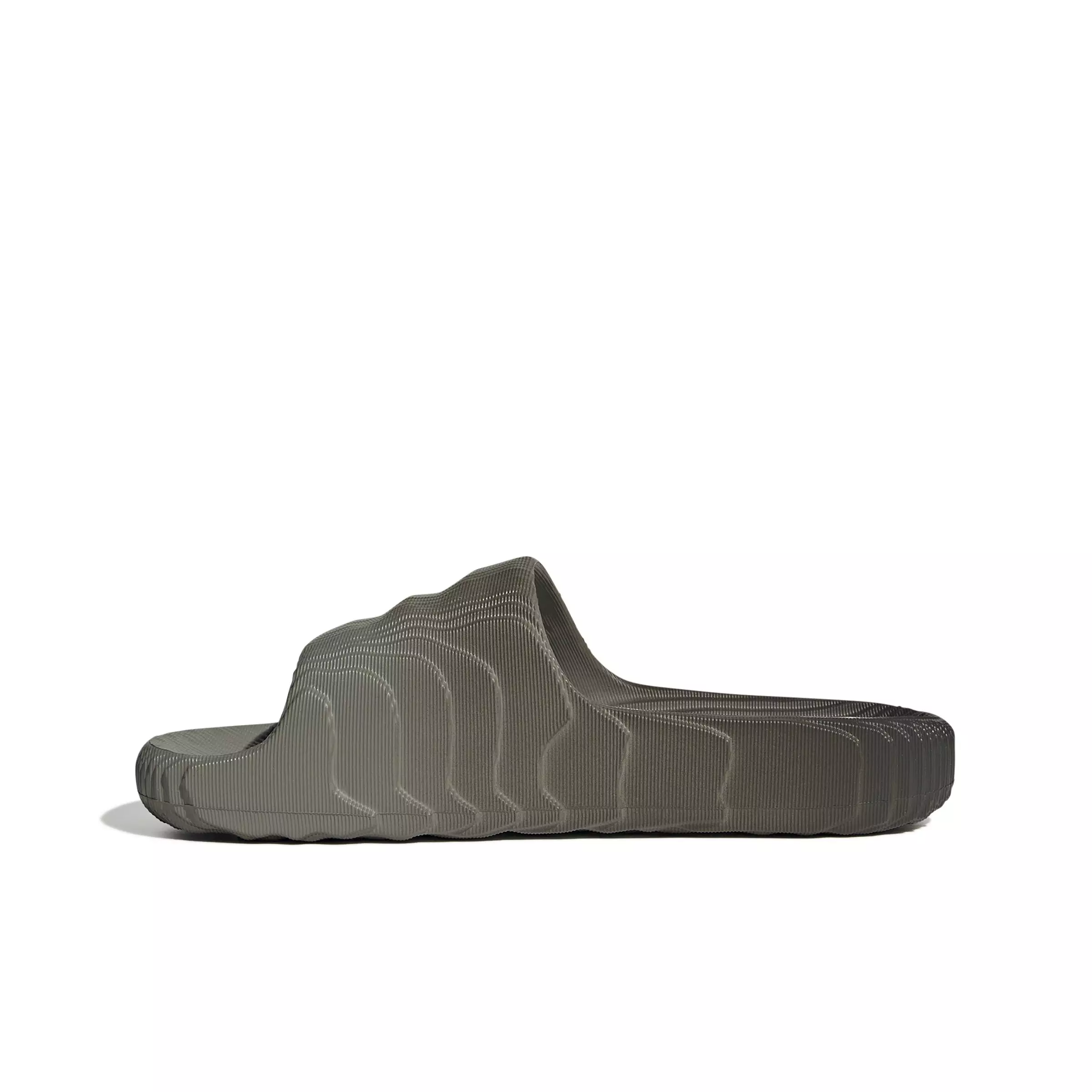 adidas Originals Adilette 22 "Silver Pebble/Shadow Olive/Off White" Men's Slide - SILVER/OLIVE/OFF WHITE