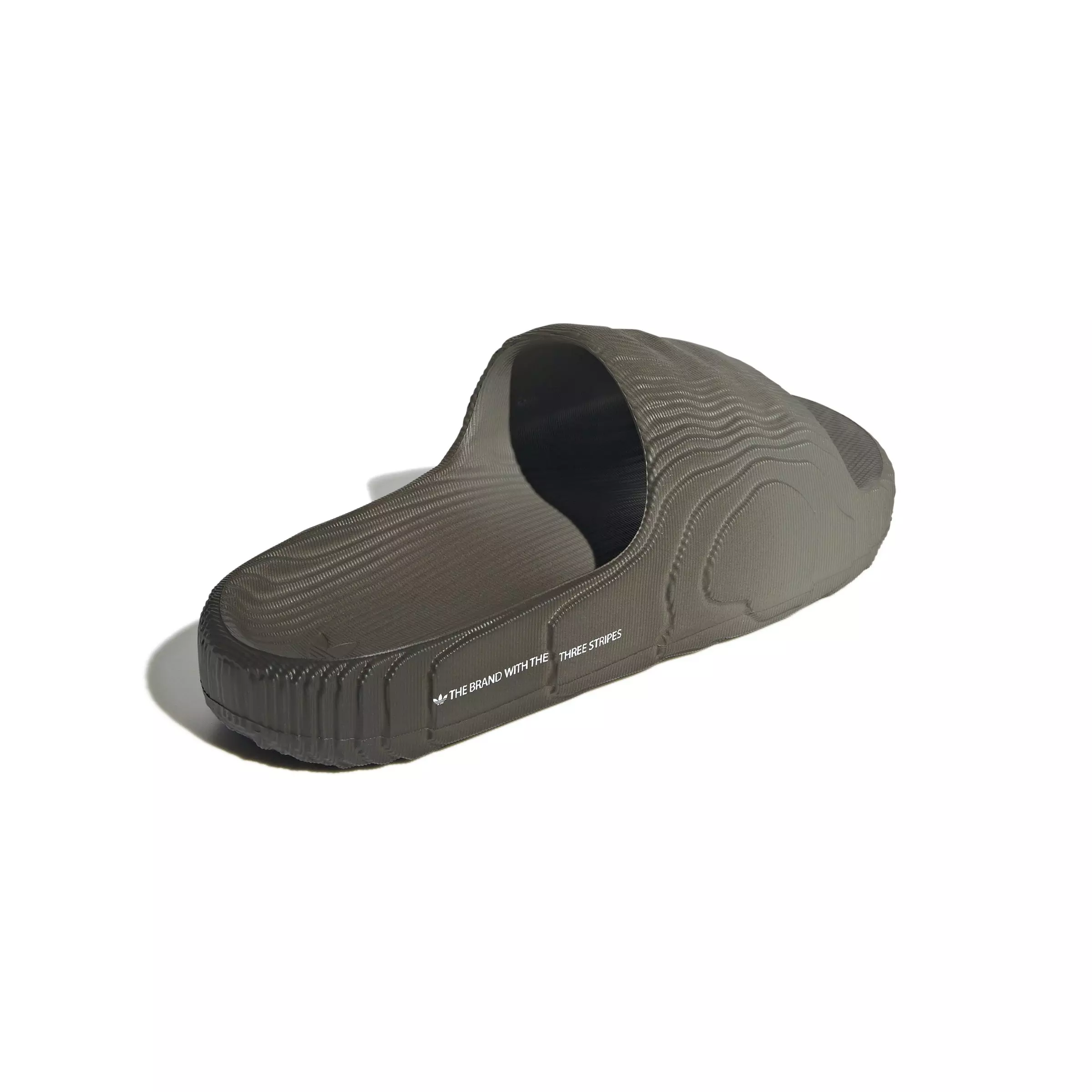 adidas Originals Adilette 22 "Silver Pebble/Shadow Olive/Off White" Men's Slide - SILVER/OLIVE/OFF WHITE