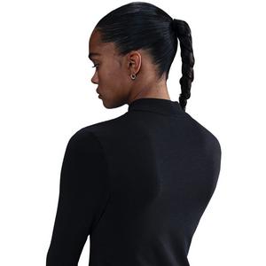 Nike Women's Sportswear Chill Knit Slim Long-Sleeve Mock-Neck T-Shirt -Black