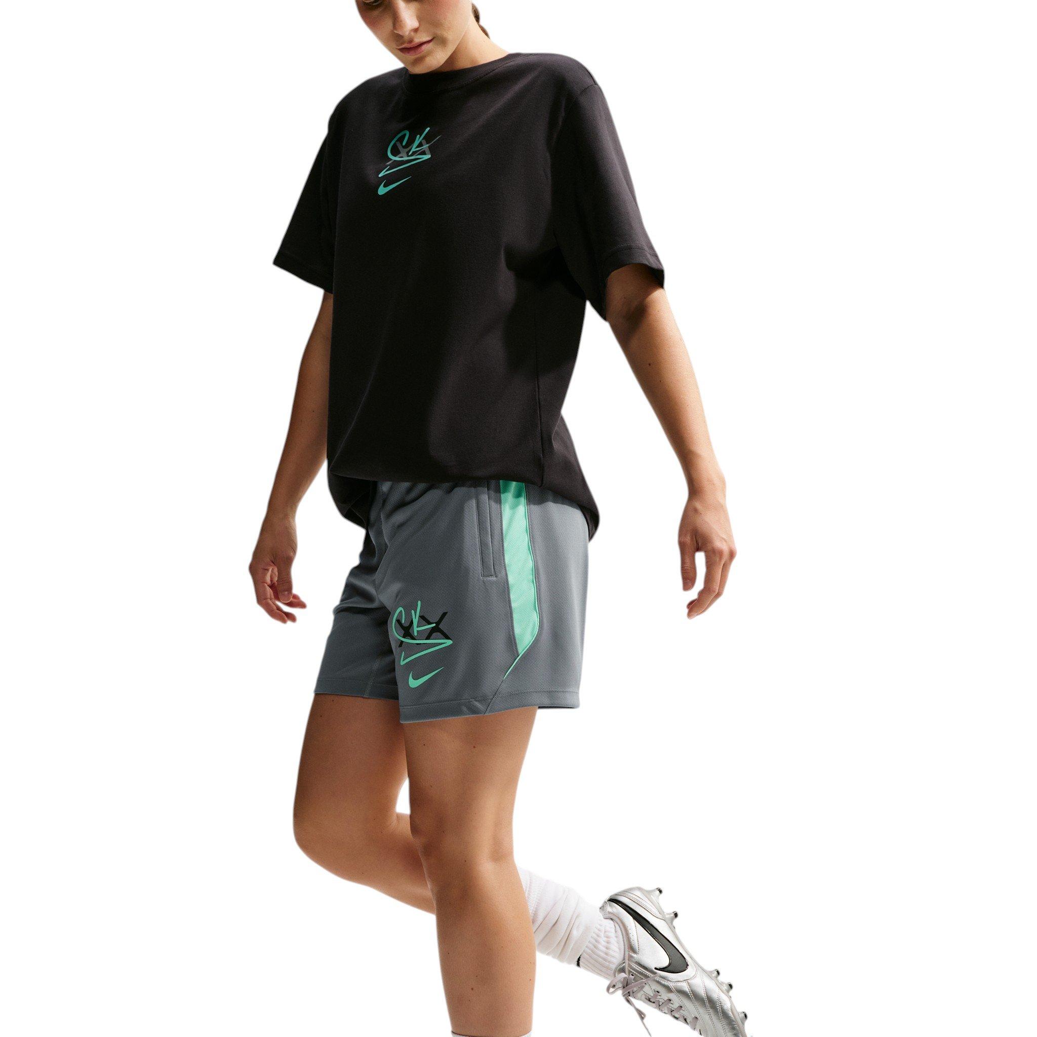 Nike Women's Sam Kerr Strike Dri-FIT Soccer Shorts - Grey/Green - GREY/GREEN