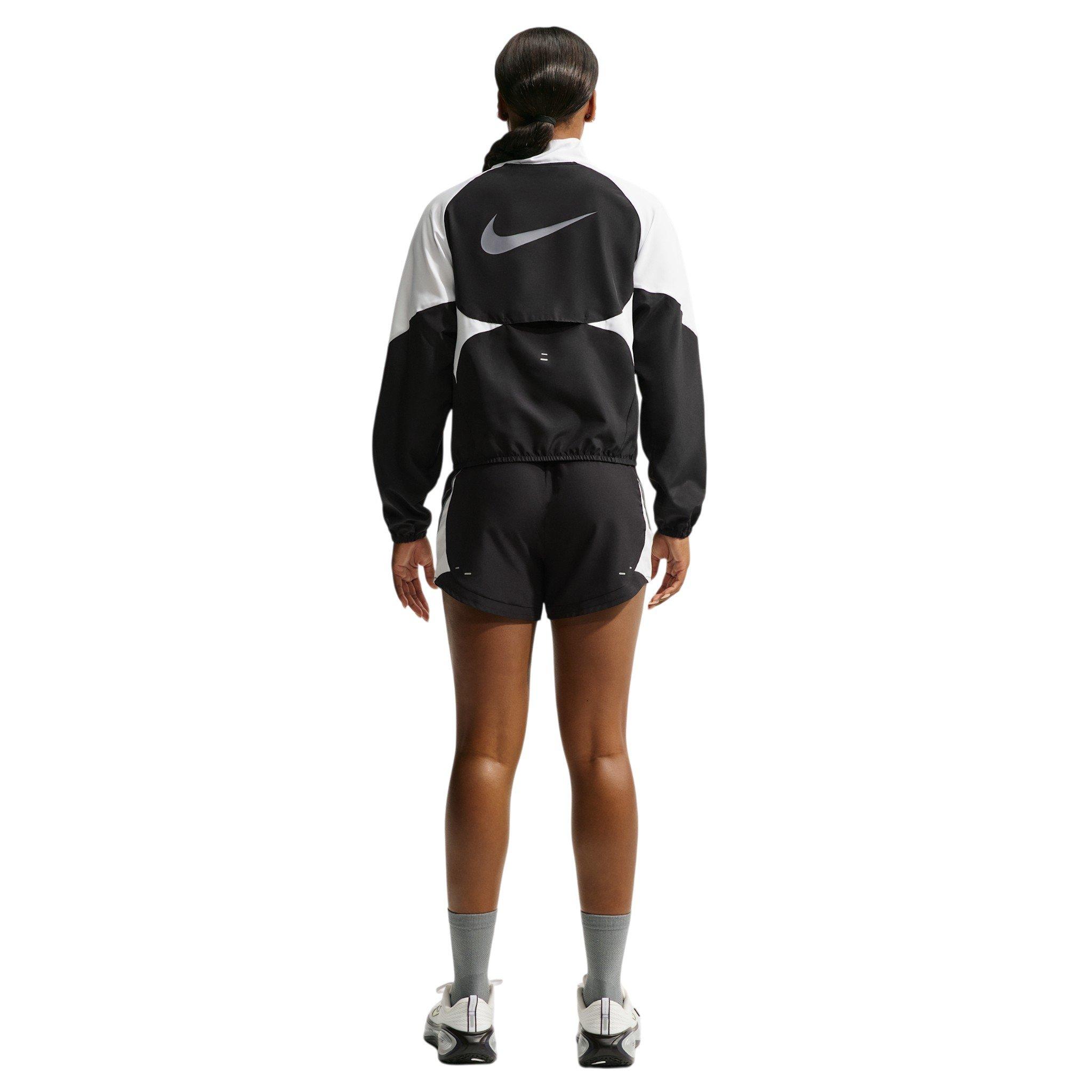 Nike Women's Swoosh Dri-FIT Mid-Rise Unlined Running Shorts - Black/White/Grey - BLACK/WHITE/GREY