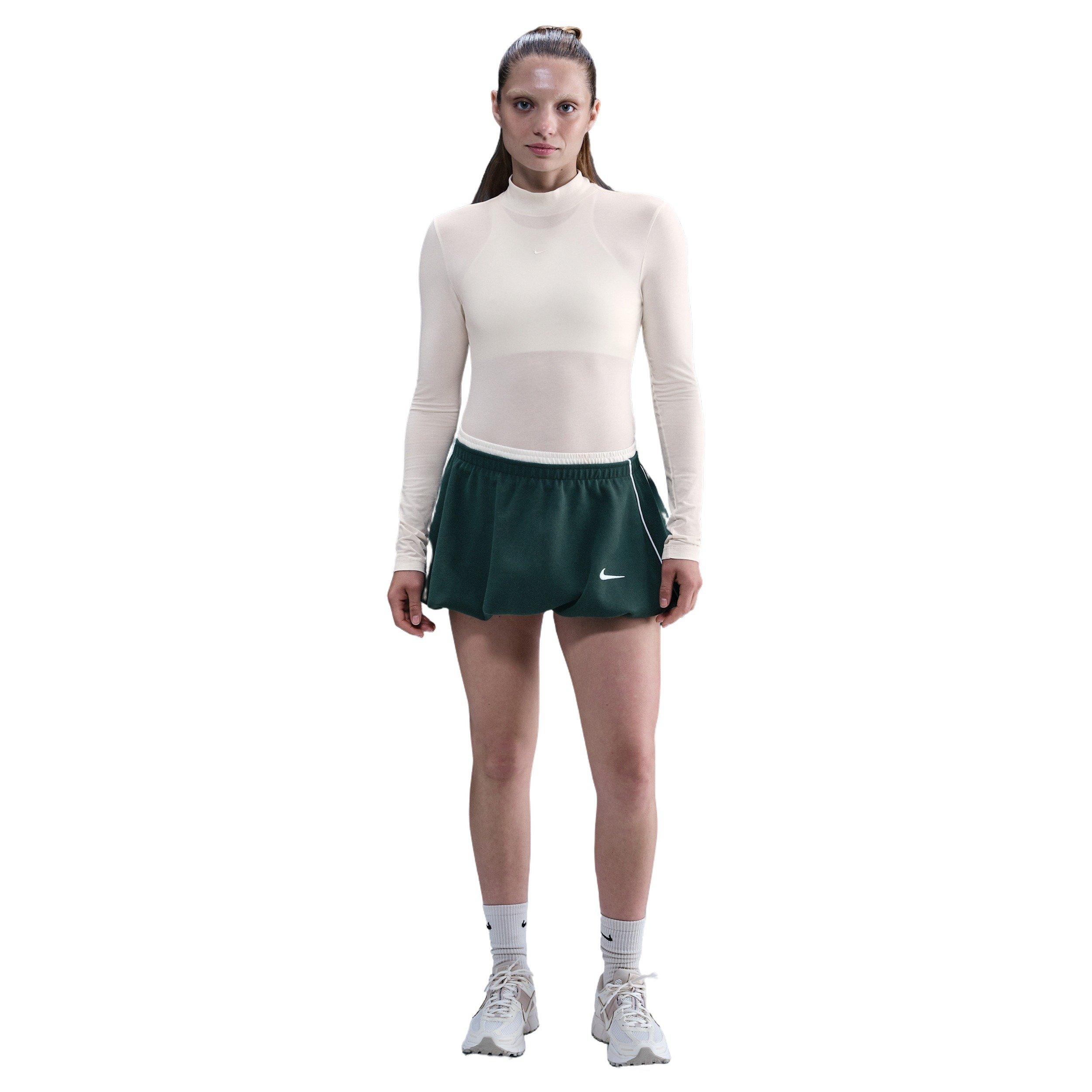 Nike Women's Sportswear Chill Knit Slim Long-Sleeve Mock-Neck T-Shirt -Ivory - IVORY Thumbnail View 4