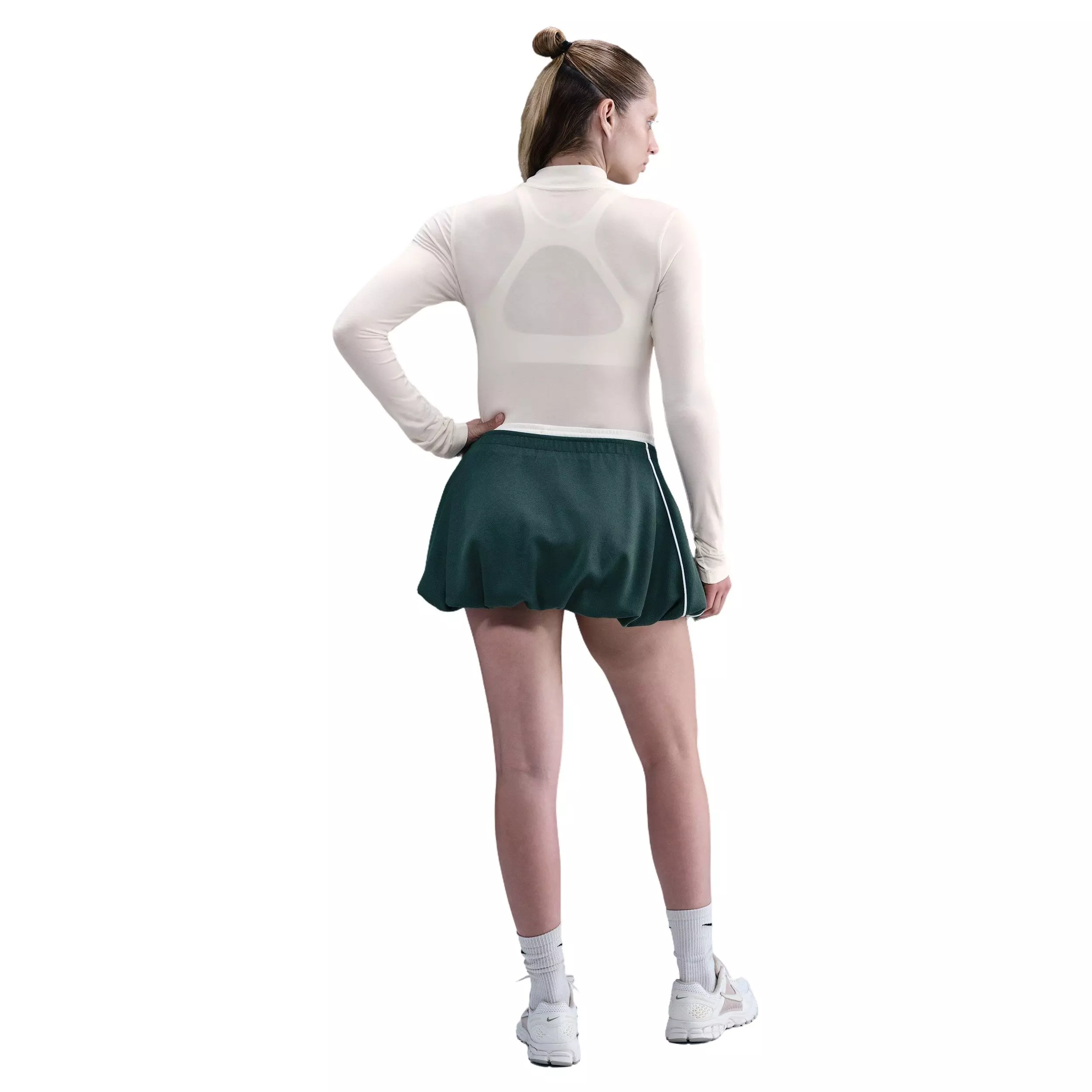 Nike Women's Sportswear Chill Knit Slim Long-Sleeve Mock-Neck T-Shirt - Ivory - IVORY