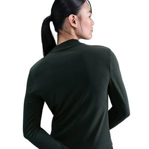 Nike Women's Sportswear Chill Knit Slim Long-Sleeve Mock-Neck T-Shirt -Seaweed Green