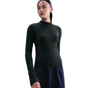 Nike Women's Sportswear Chill Knit Slim Long-Sleeve Mock-Neck T-Shirt -Seaweed Green