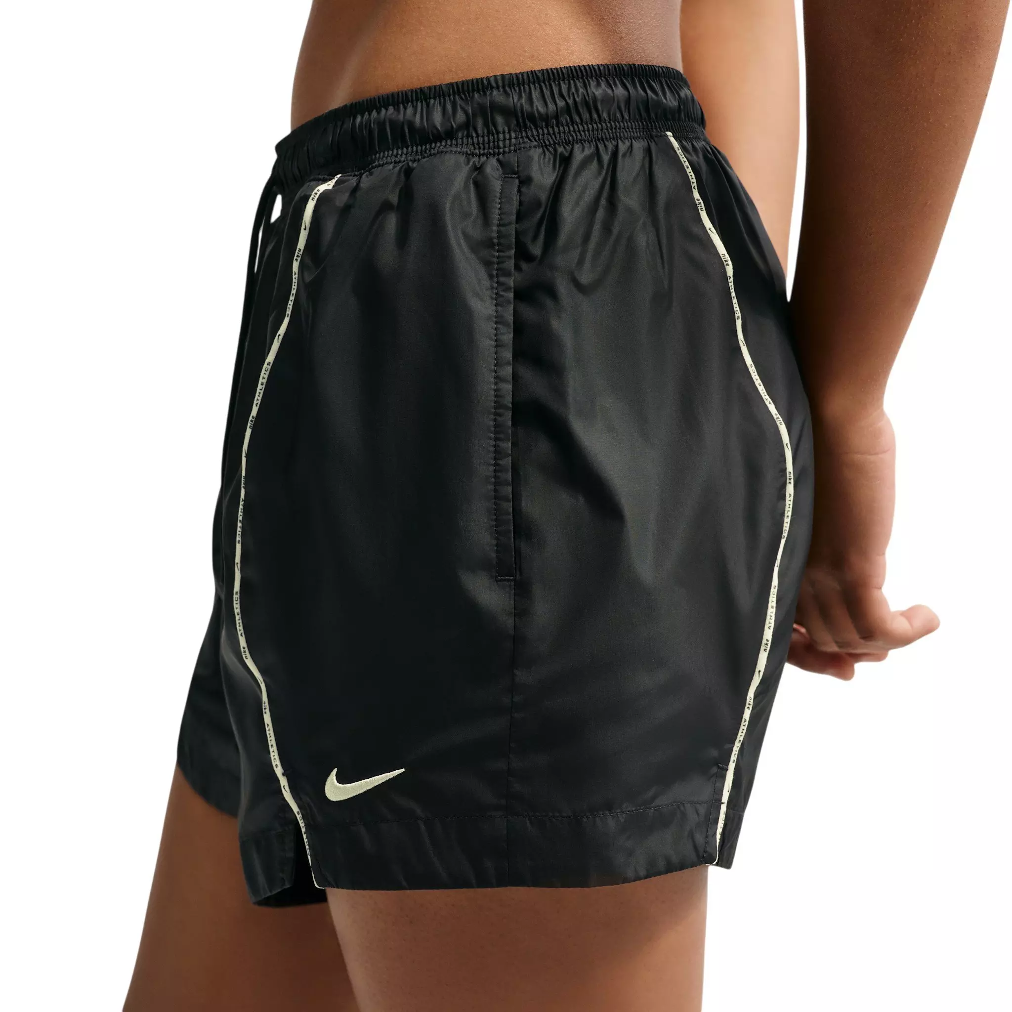 Nike Women's AeroSwift Dri-FIT ADV Mid-Rise 3" Brief-Lined Running Shorts - Black/Off-White - BLACK/OFF-WHITE