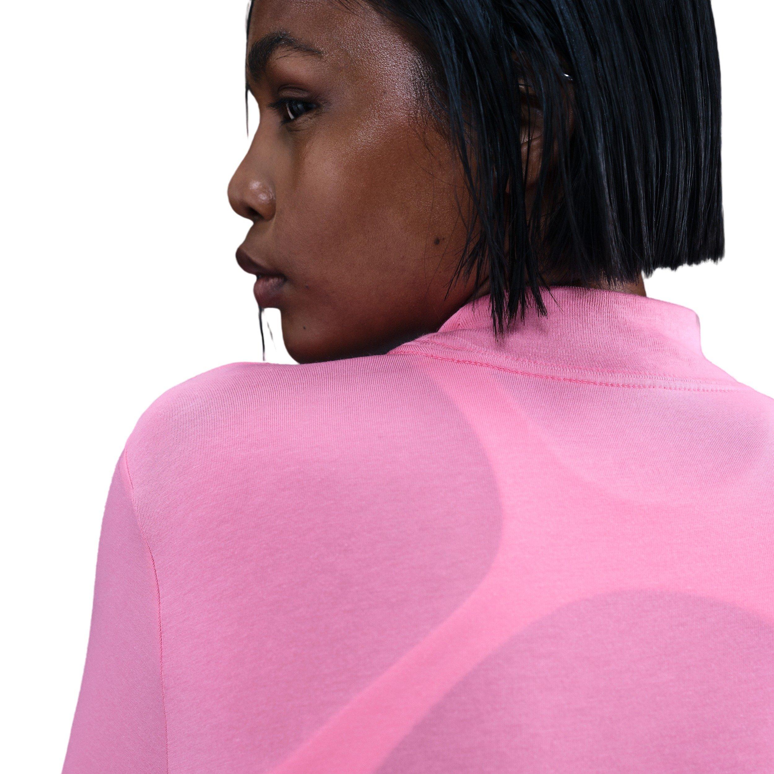 Nike Women's Sportswear Chill Knit Slim Long-Sleeve Mock-Neck T-Shirt -Pink - PINK Thumbnail View 2