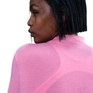 Nike Women's Sportswear Chill Knit Slim Long-Sleeve Mock-Neck T-Shirt -Pink