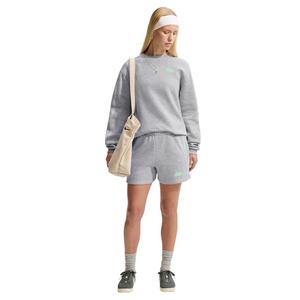 Nike Women's Studio Fleece Med Weight "Graphic Pack" "Athletic Dept" Mid-Rise Shorts - Grey - GREY