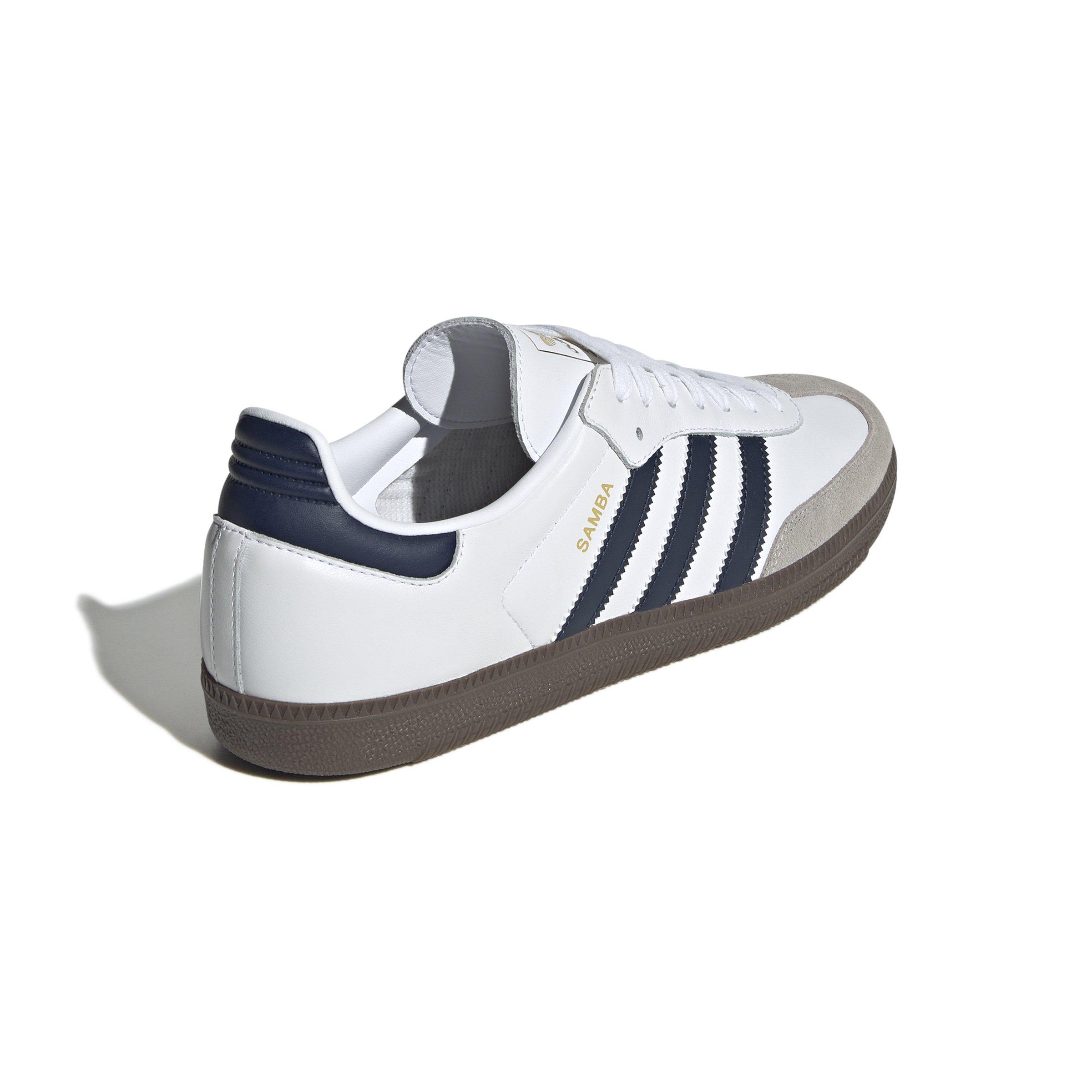 adidas Originals Samba OG "Ftwr White/Night Indigo/Clear Granite" Men's Shoe - WHITE/INDIGO/GRANITE Thumbnail View 4