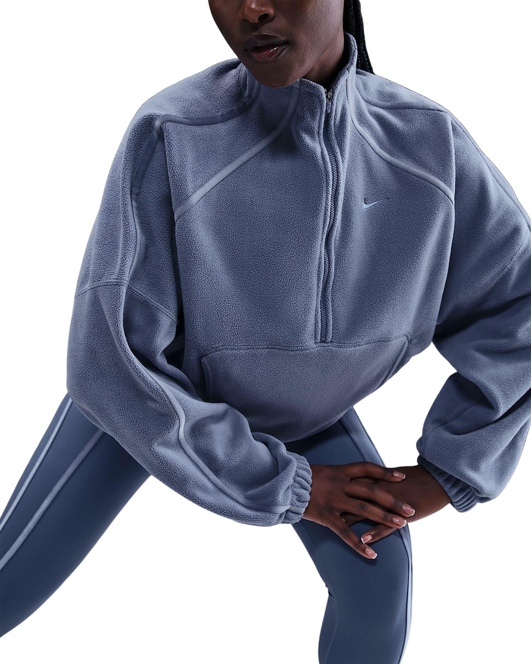 Nike Women's One Therma-FIT 1/2-Zip Top -Indigo - INDIGO Thumbnail View 3