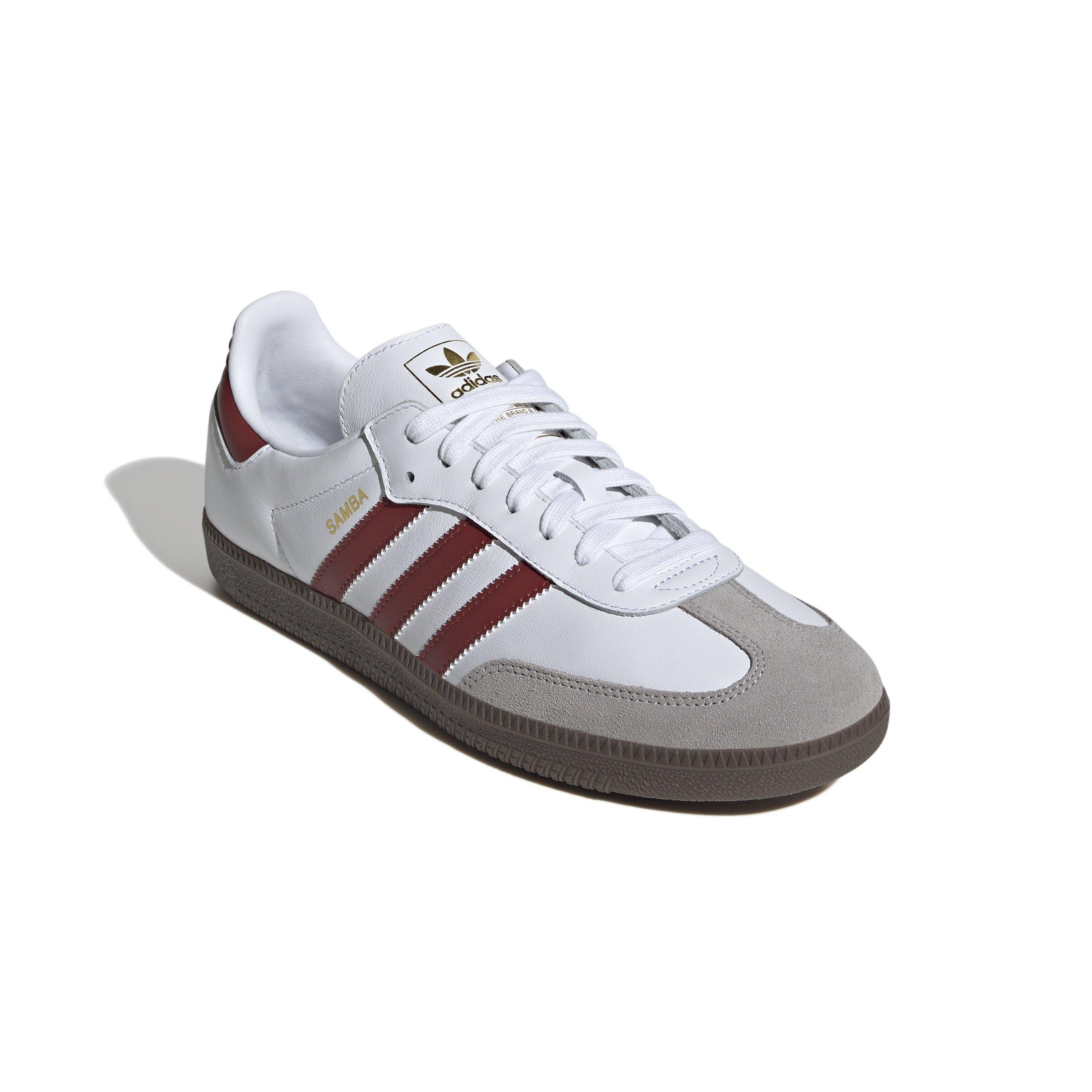 adidas Originals Samba OG "Ftwr White/Preloved Ruby/Clear Granite" Men's Shoe - WHITE/RUBY/GRANITE Thumbnail View 3