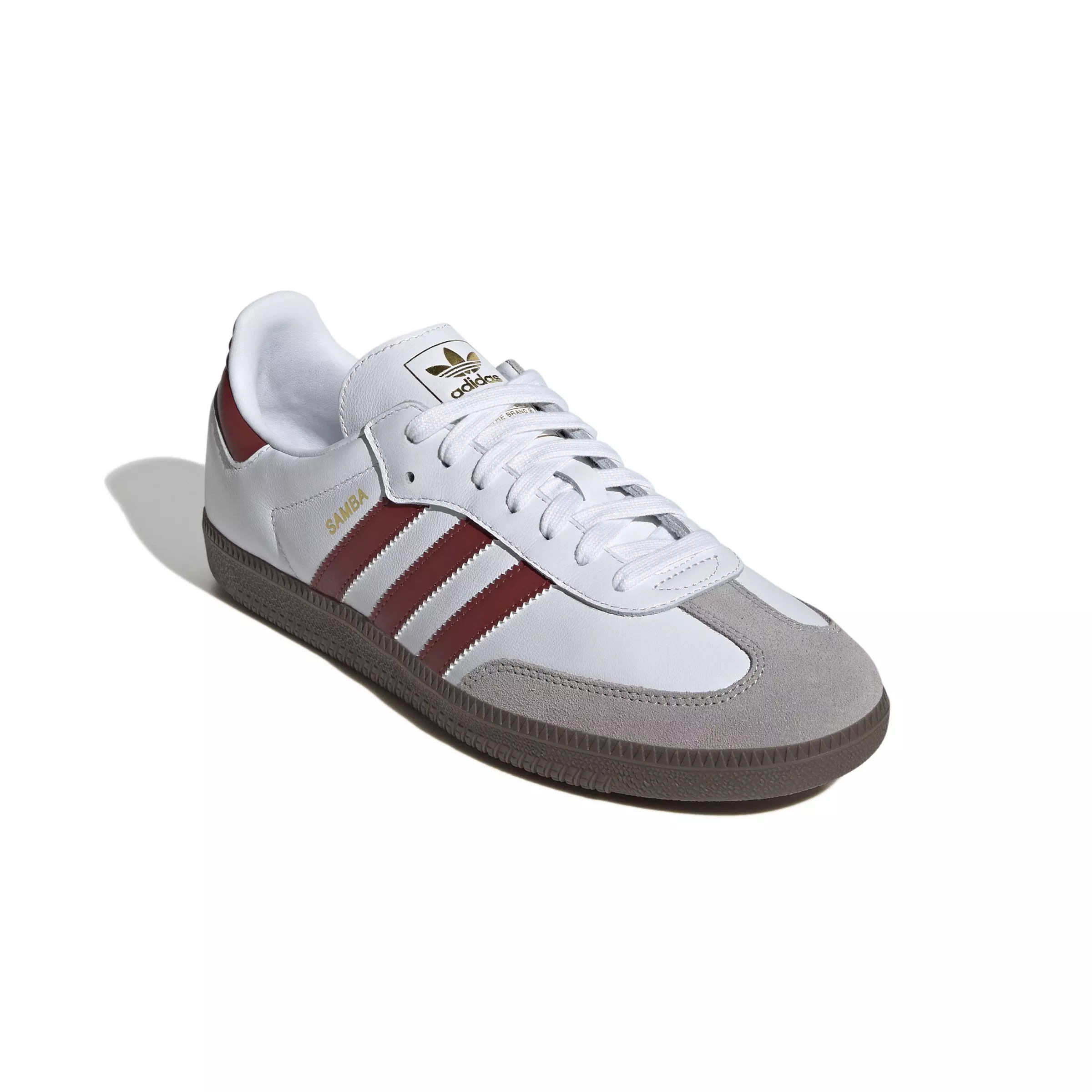 adidas Originals Samba OG "Ftwr White/Preloved Ruby/Clear Granite" Men's Shoe - WHITE/RUBY/GRANITE