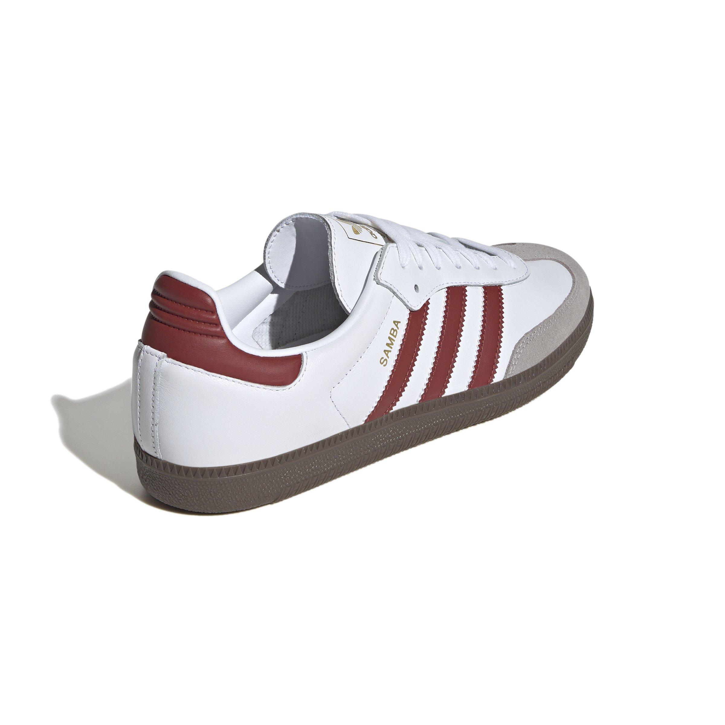adidas Originals Samba OG "Ftwr White/Preloved Ruby/Clear Granite" Men's Shoe - WHITE/RUBY/GRANITE Thumbnail View 4