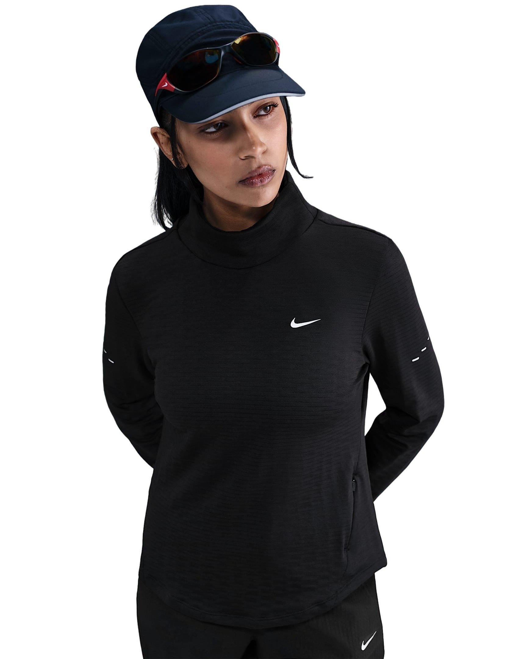 Nike Women's Swift Therma-FIT Turtle-Neck Running Top - Black - BLACK Thumbnail View 1