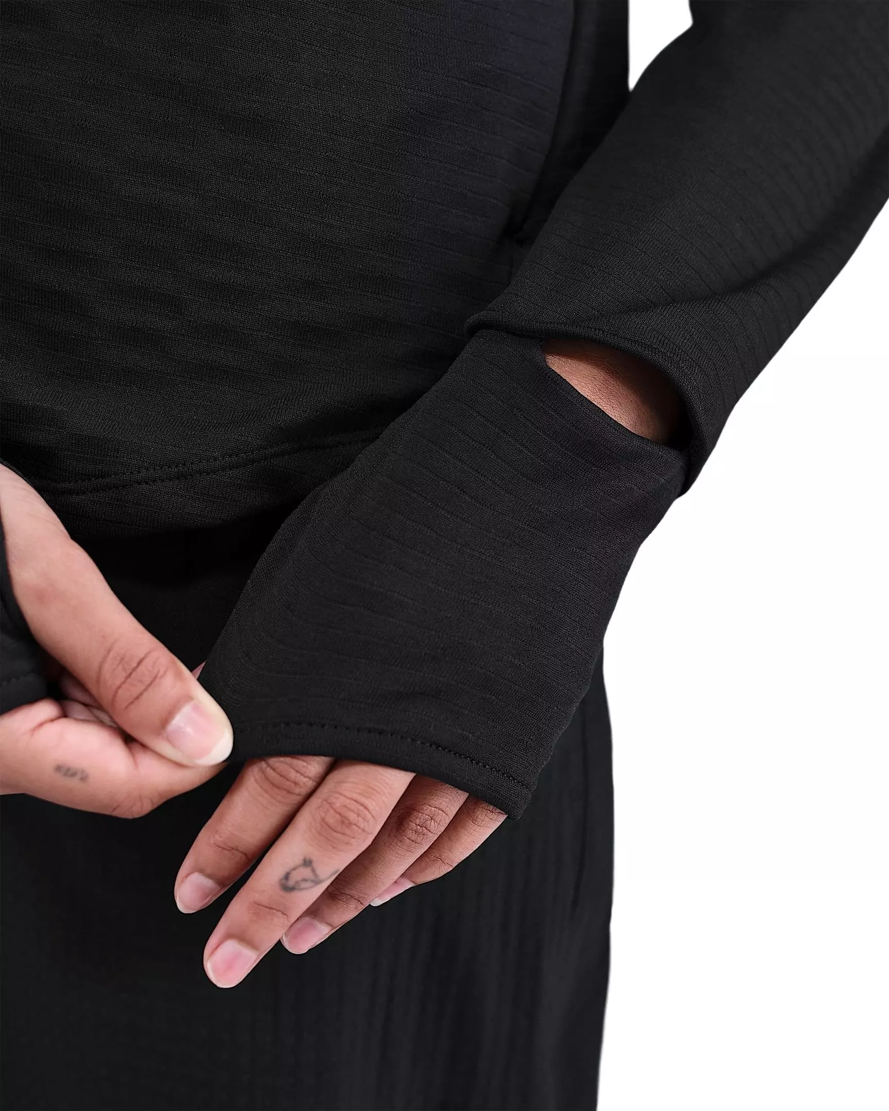 Nike Women's Swift Therma-FIT Turtle-Neck Running Top - Black - BLACK