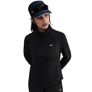 Nike Women's Swift Therma-FIT Turtle-Neck Running Top -Black