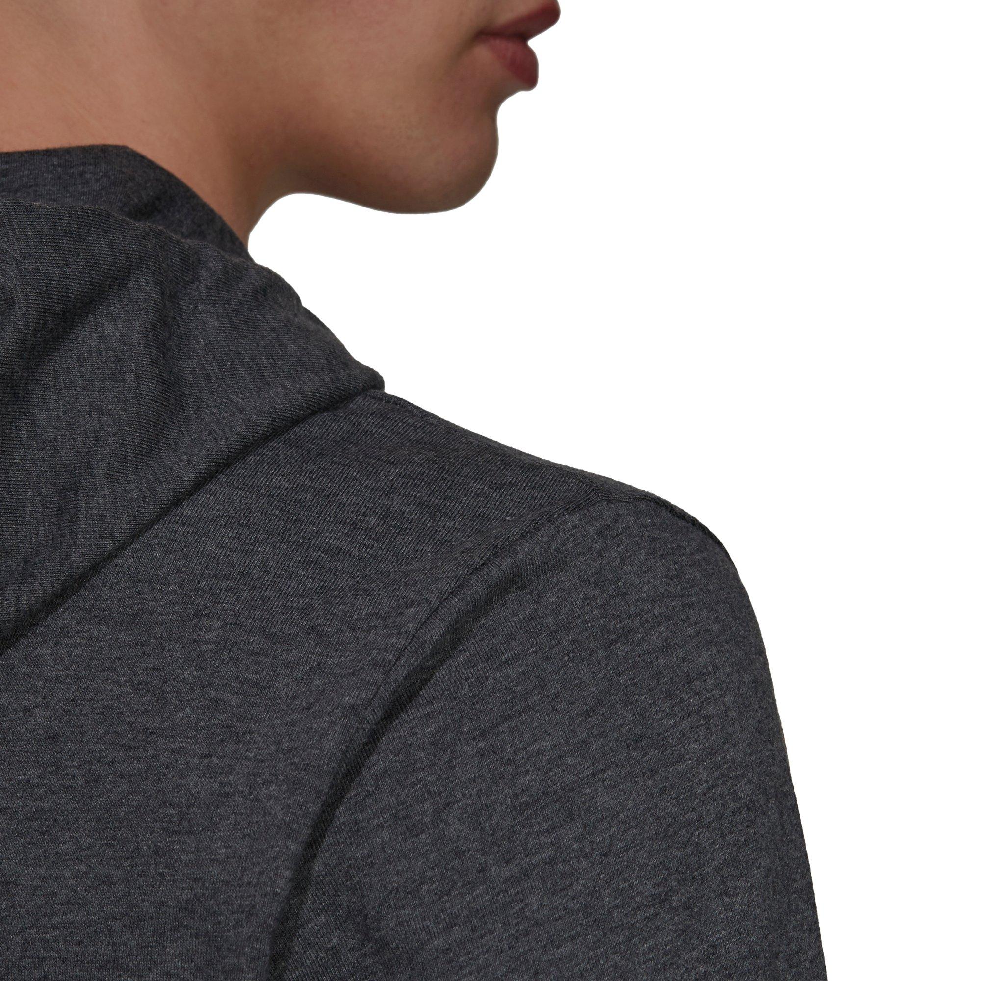 adidas Men's Essentials Logo Dark Grey/Red Hoodie - GREY/RED Thumbnail View 5