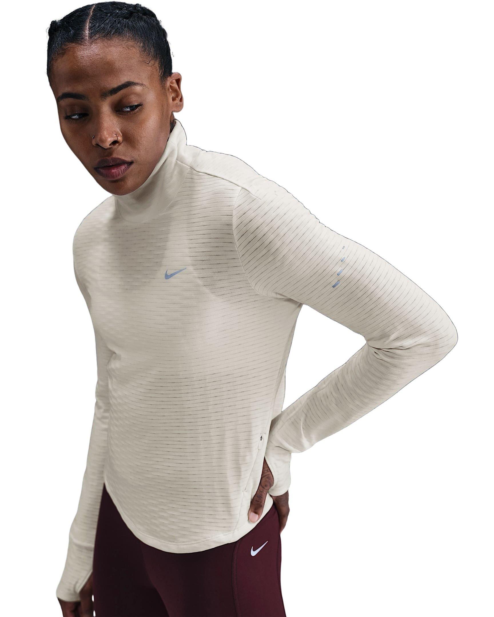 Nike Women's Swift Therma-FIT Turtle-Neck Running Top - White - WHITE Thumbnail View 1