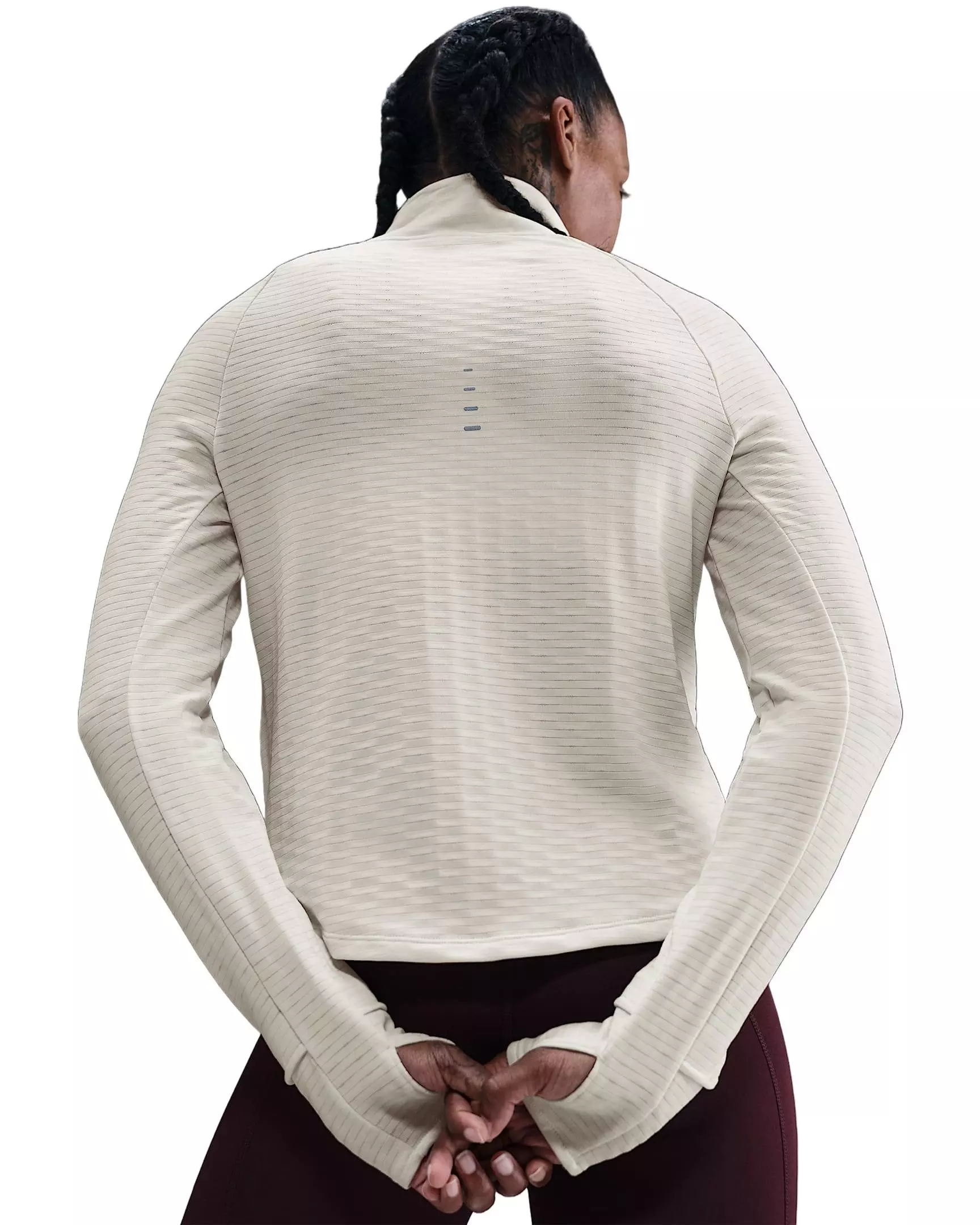 Nike Women's Swift Therma-FIT Turtle-Neck Running Top - White - WHITE