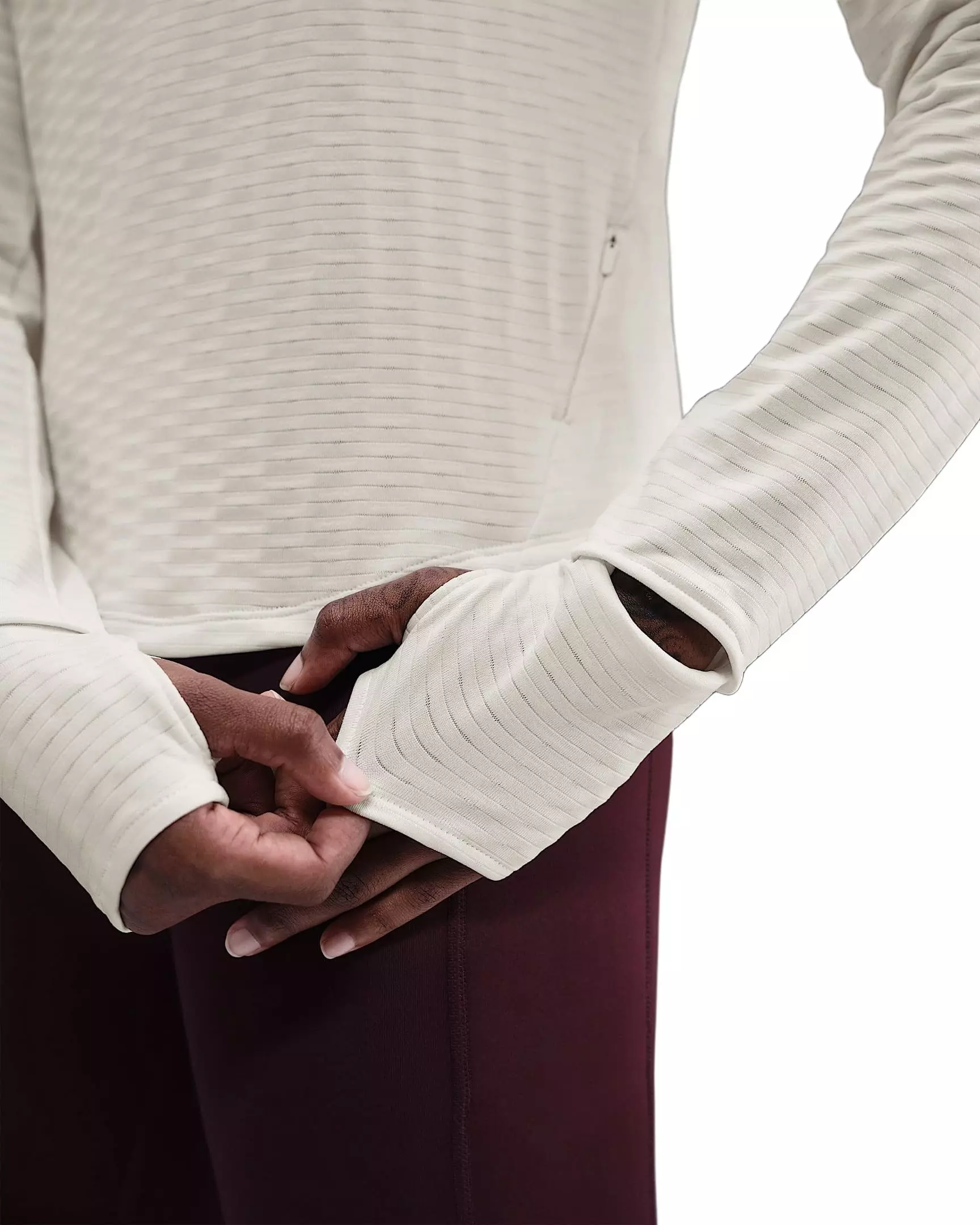 Nike Women's Swift Therma-FIT Turtle-Neck Running Top - White - WHITE