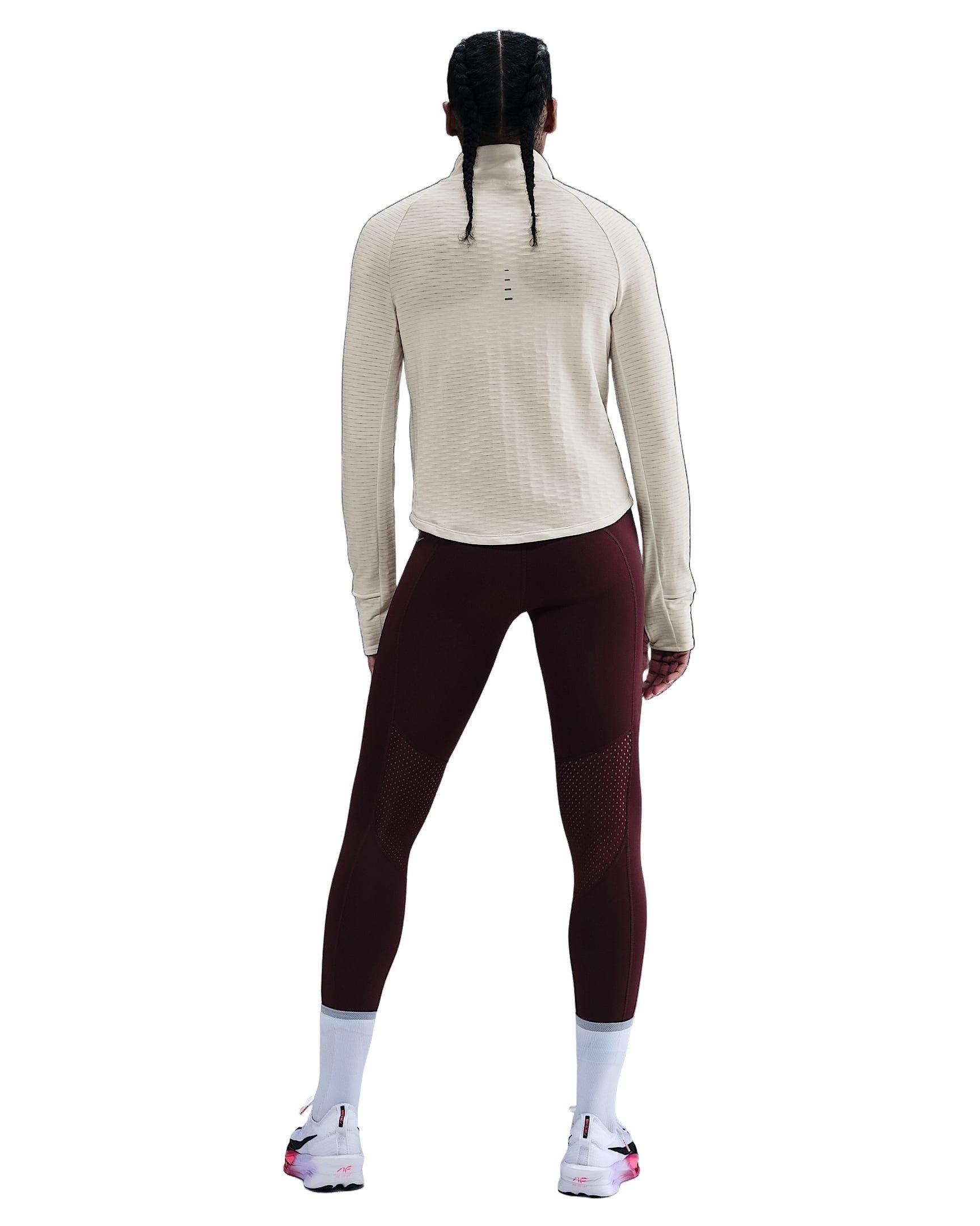 Nike Women's Swift Therma-FIT Turtle-Neck Running Top - White - WHITE Thumbnail View 6