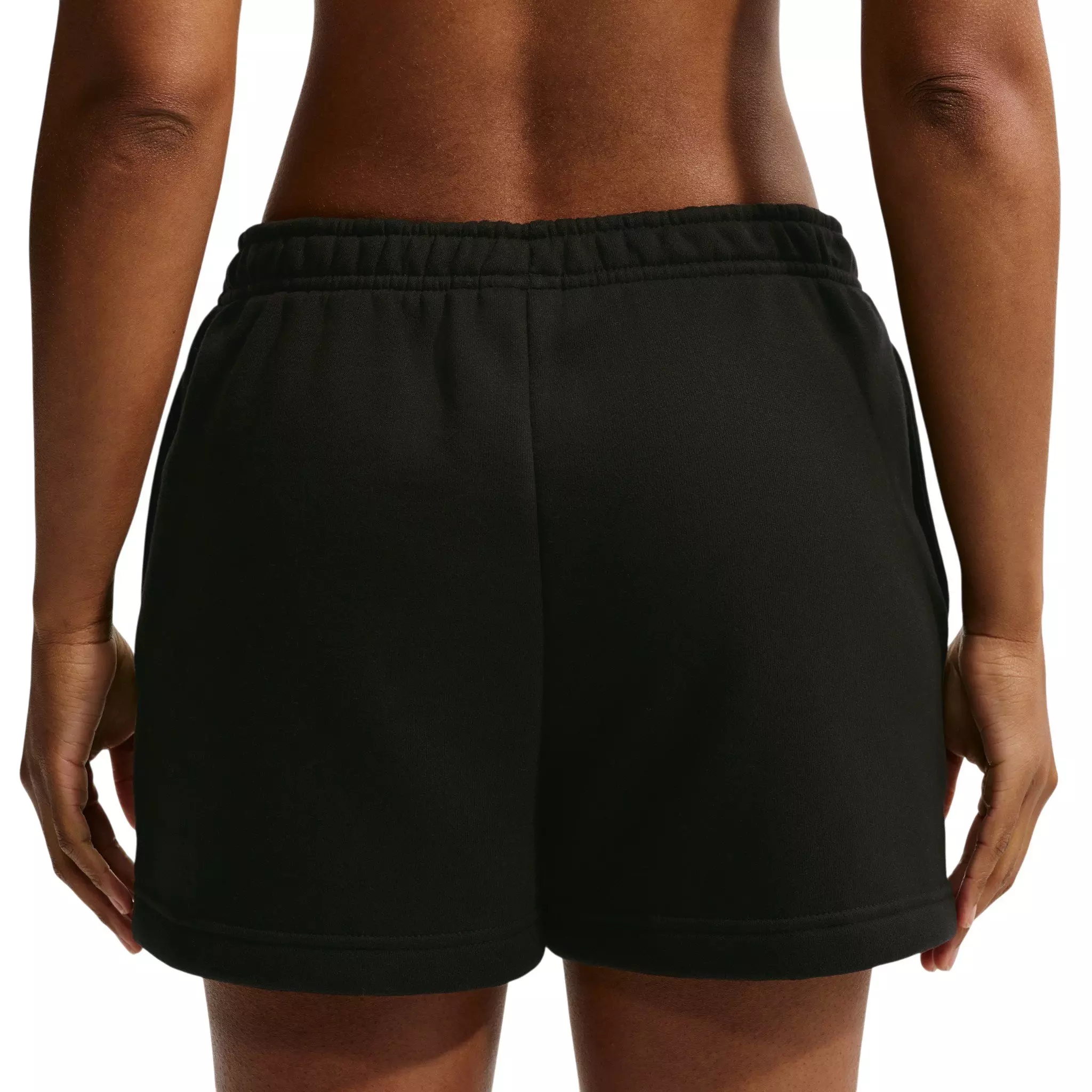Nike Women's Studio Fleece Medium Weight Mid-Rise Shorts - Black/Off-White - BLACK/OFF-WHITE