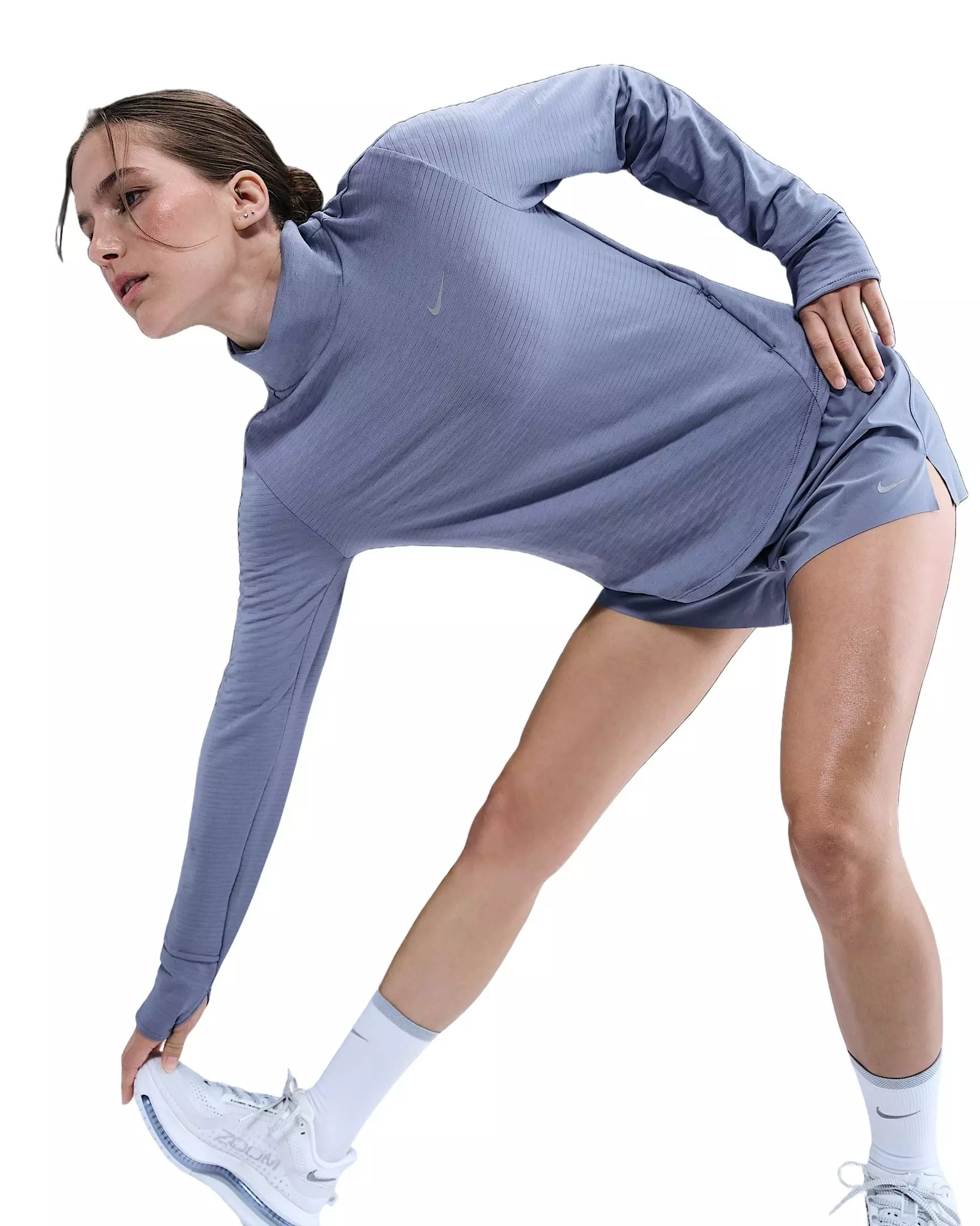 Nike Women's Swift Therma-FIT Turtle-Neck Running Top -Indigo - INDIGO