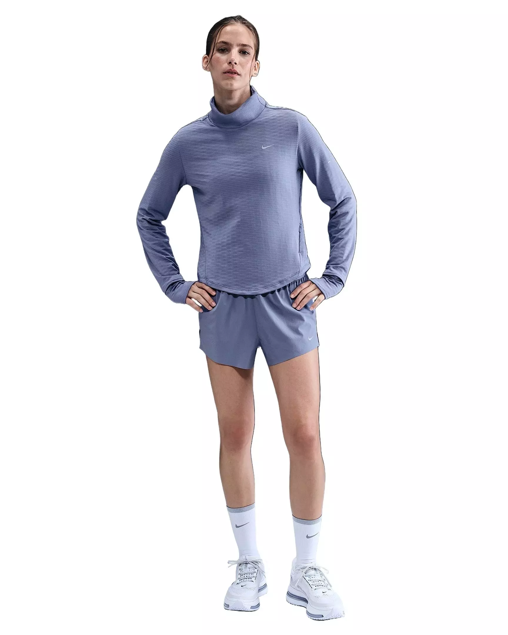 Nike Women's Swift Therma-FIT Turtle-Neck Running Top -Indigo - INDIGO