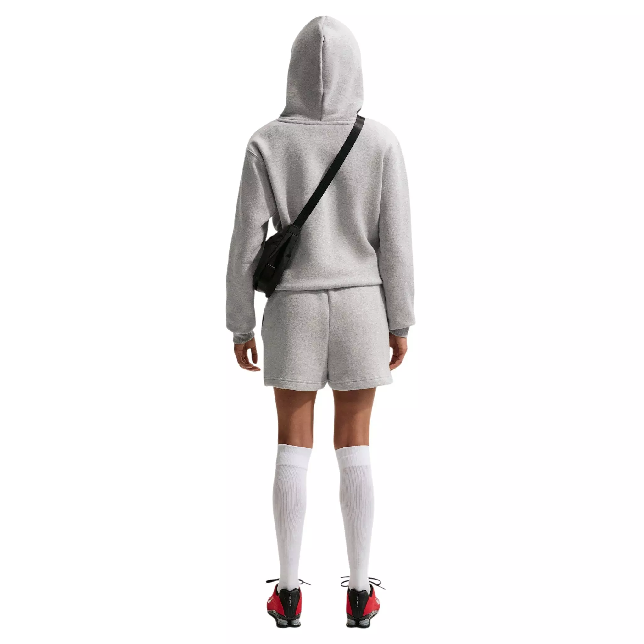 Nike Women's Studio Fleece Medium Weight Mid-Rise Shorts - Grey - GREY