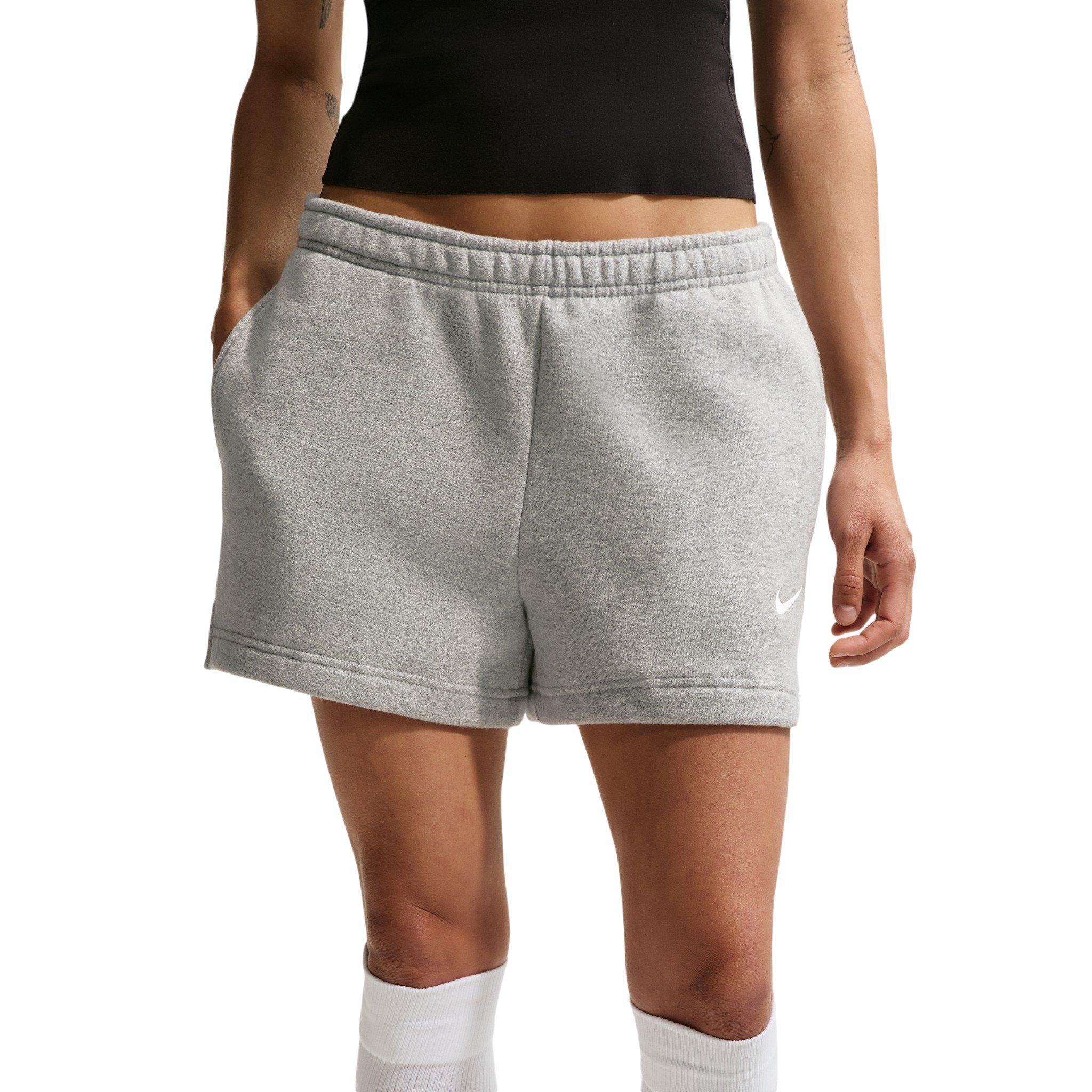 Nike Women's Studio Fleece Medium Weight Mid-Rise Shorts - Grey - GREY