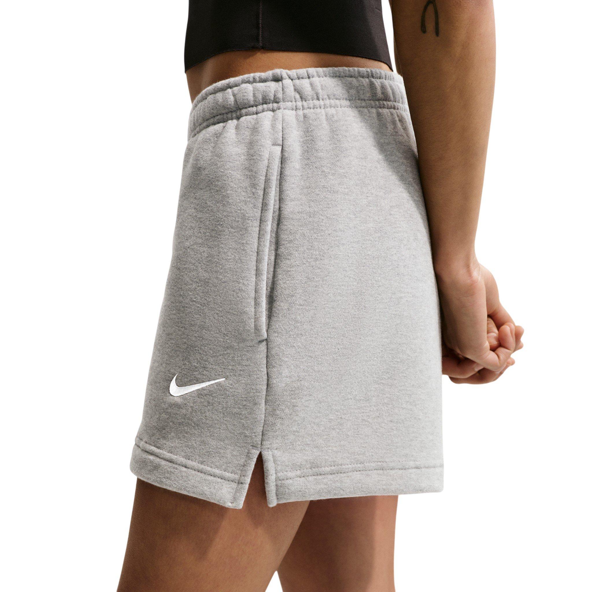 Nike Women's Studio Fleece Medium Weight Mid-Rise Shorts - Grey - GREY